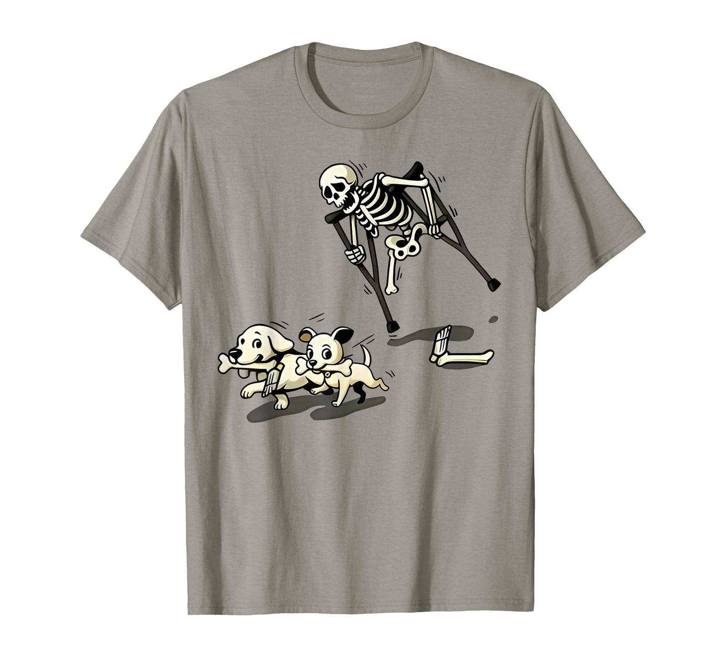 Funny Skeleton Chasing Dog Halloween Dog Mom Pet Lover T-Shirt