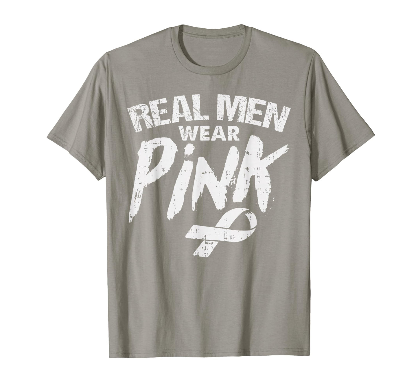 Breast Cancer Shirt Male Tough Guys Wear Pink Ribbon Support T-Shirt