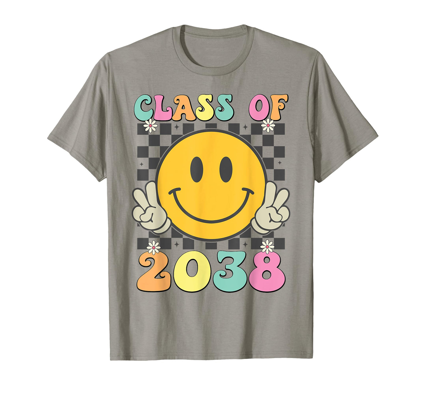 Retro Class of 2038 Grow With Me Back to School Kindergarten T-Shirt
