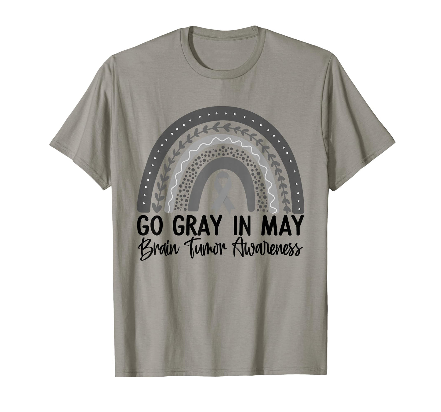 Go Gray In May Shirt Rainbow Brain Cancer Tumor Awareness T-Shirt