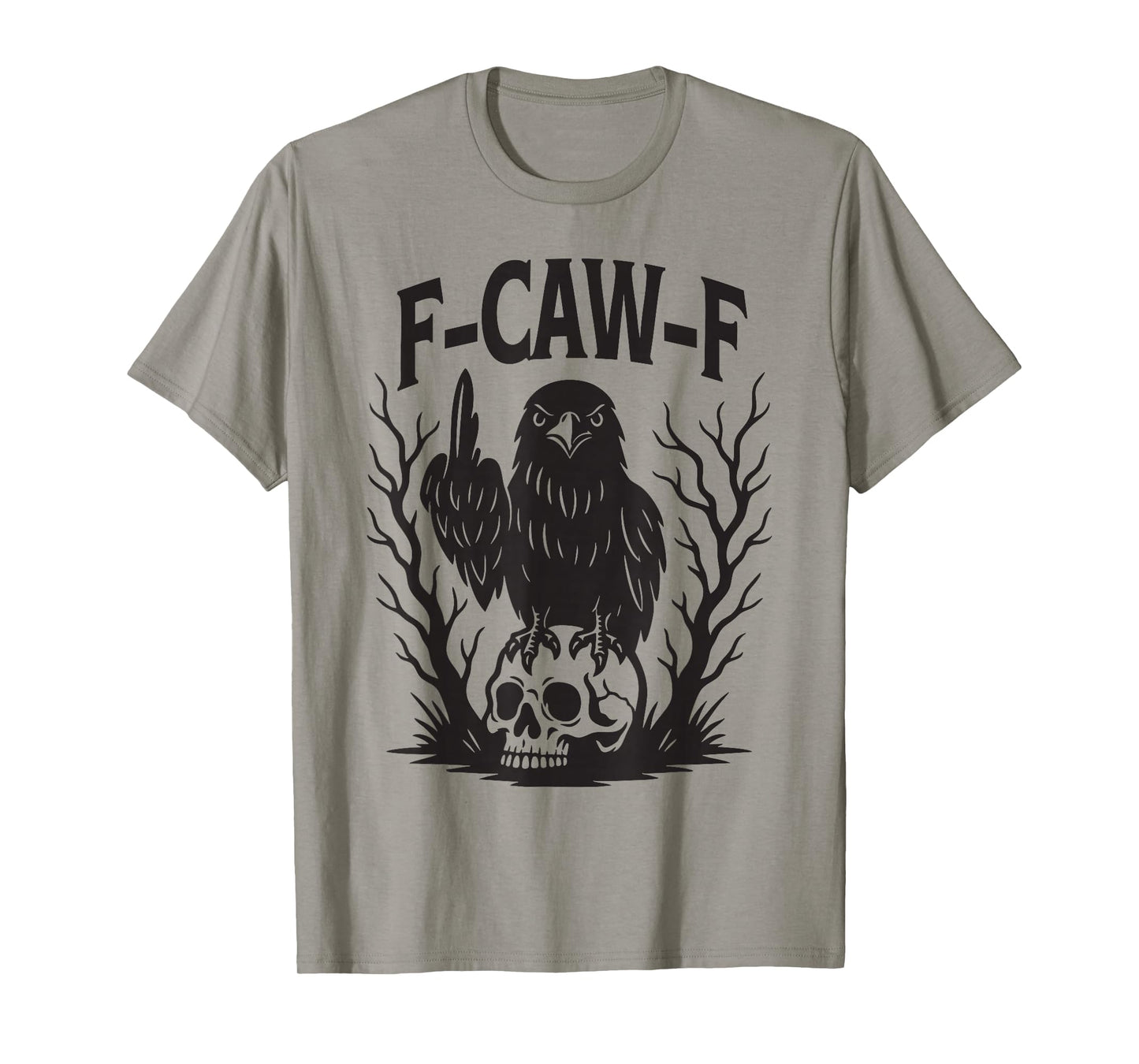 F-Caw-F Black Crow Pun Funny Bird Cawing Grunge T-Shirt