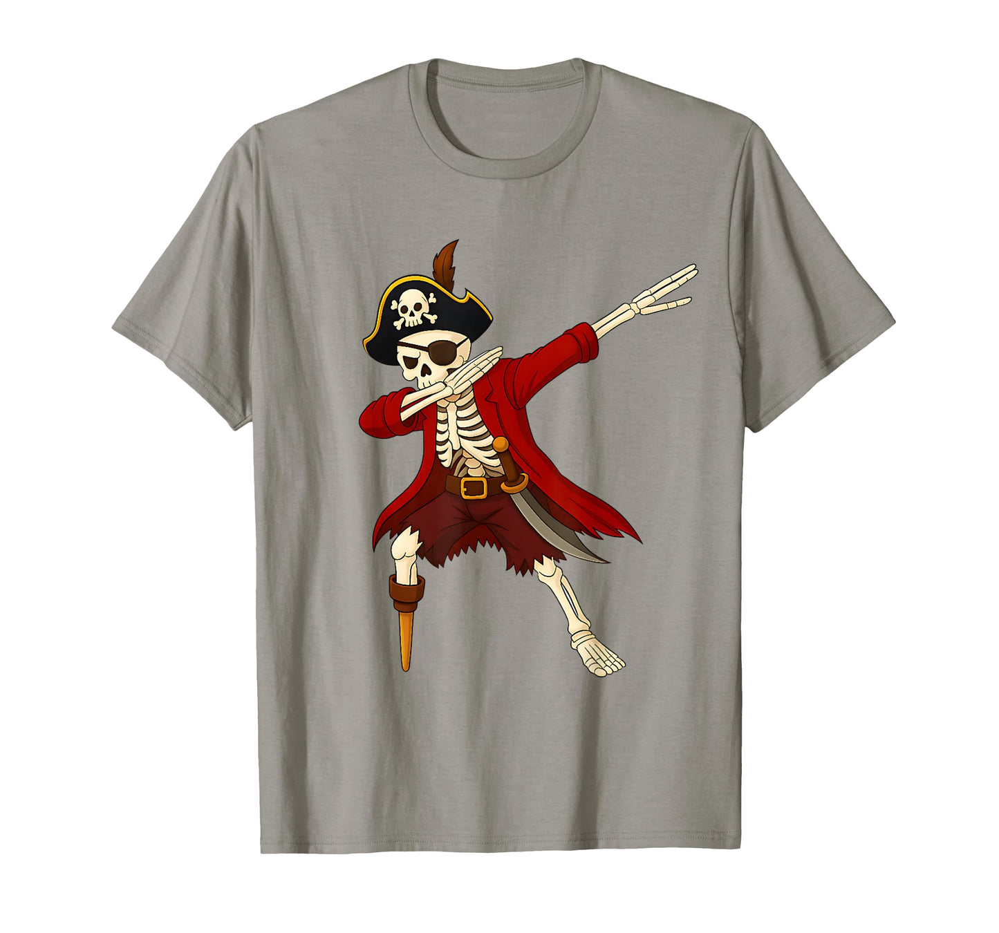 Dabbing Pirate Skeleton Spooky Costume Funny Halloween T-Shirt