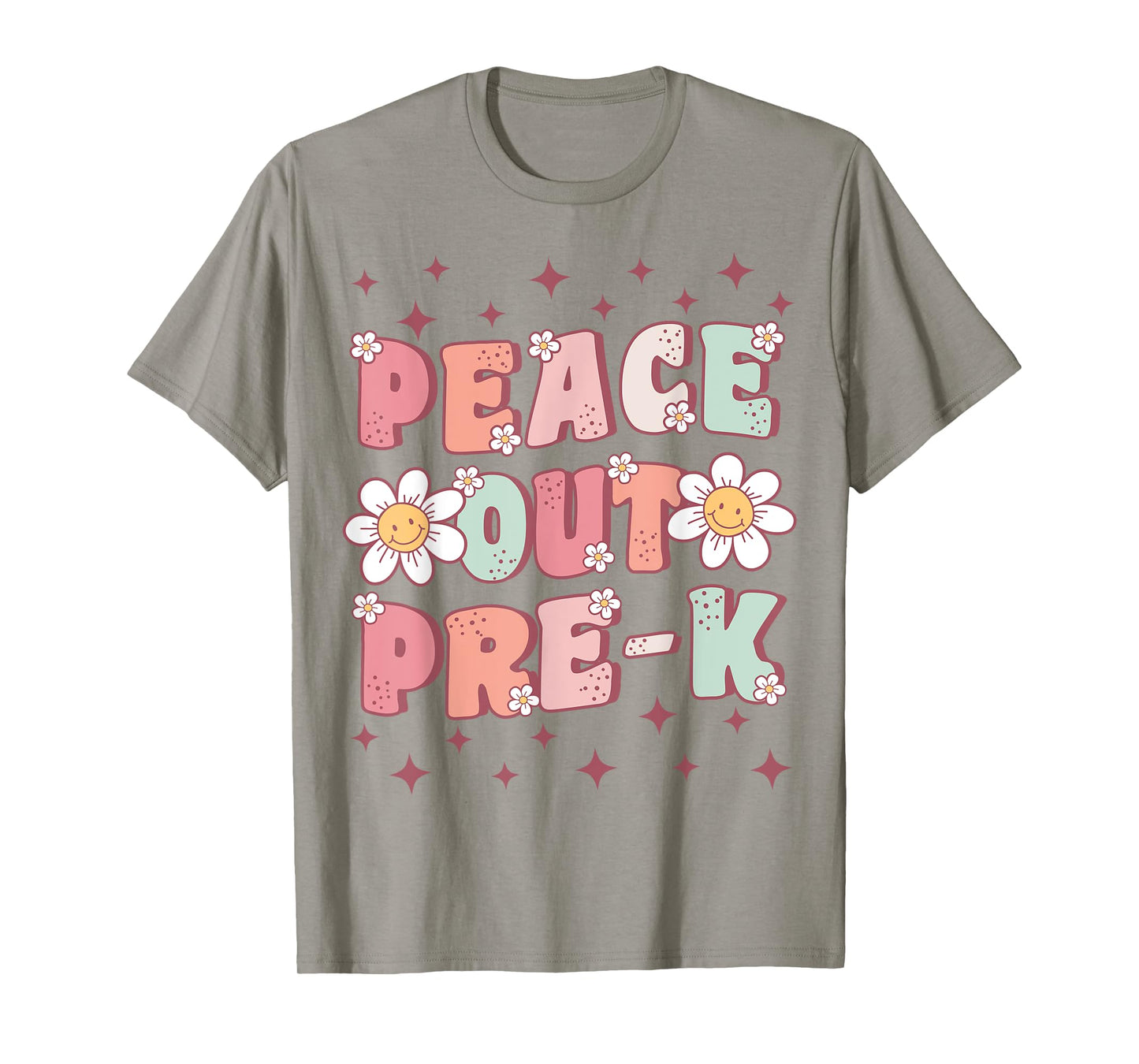 Peace Out Pre-K Cute Groovy Last Day of Preschool Graduation T-Shirt