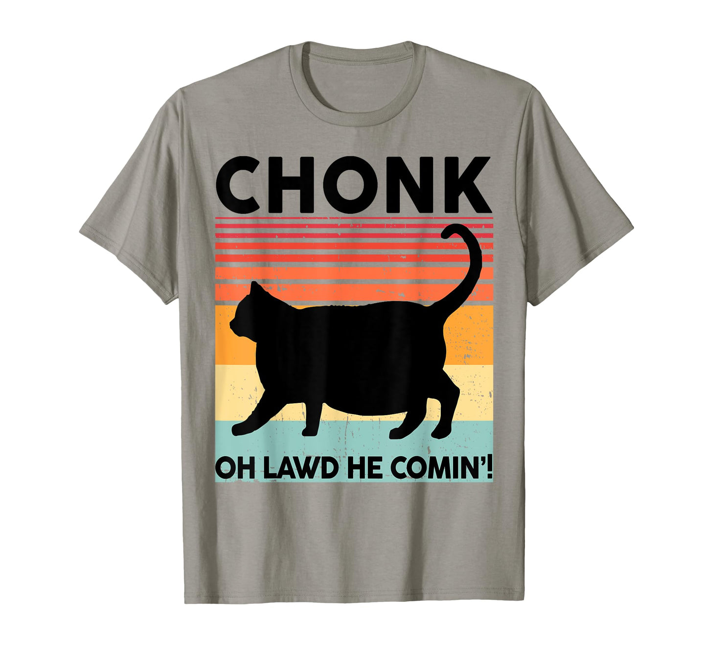 Black Cat-Shirt Chonk Cat Funny Cat Meme Momma Dad Vintage T-Shirt