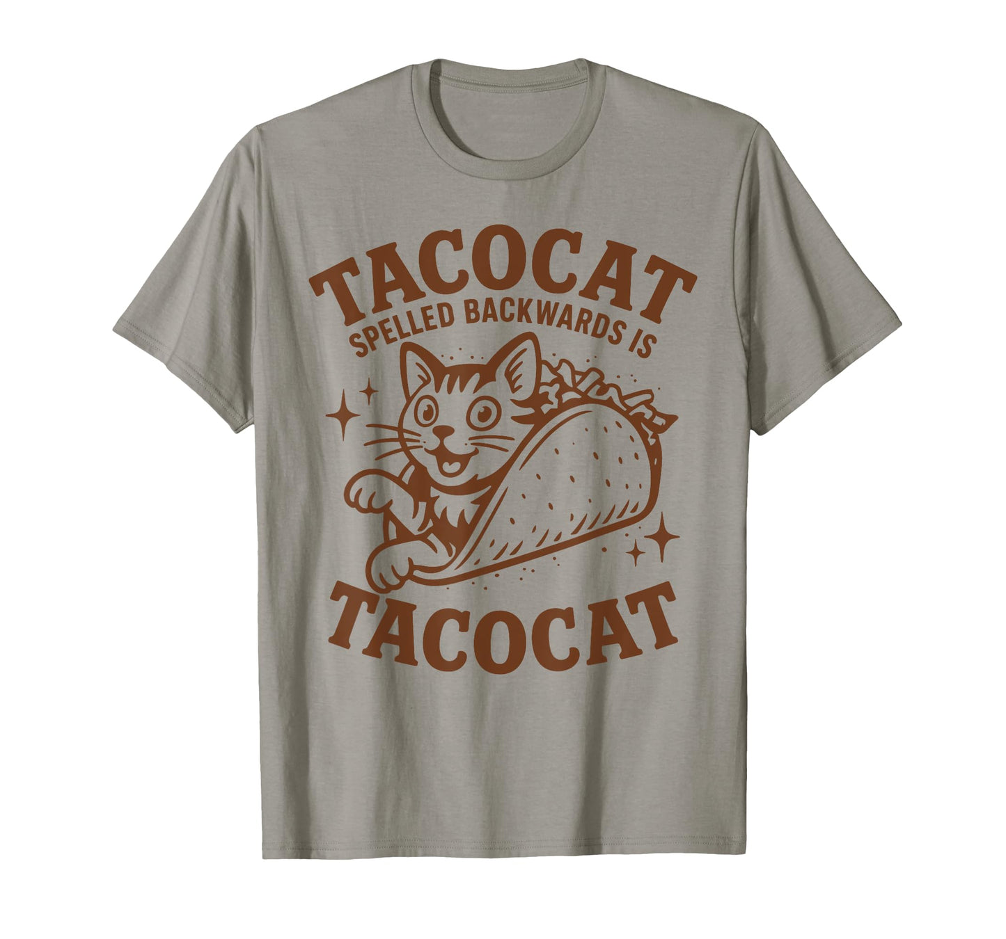 Funny Palindrome Tacocat Cat in Taco Humor T-Shirt
