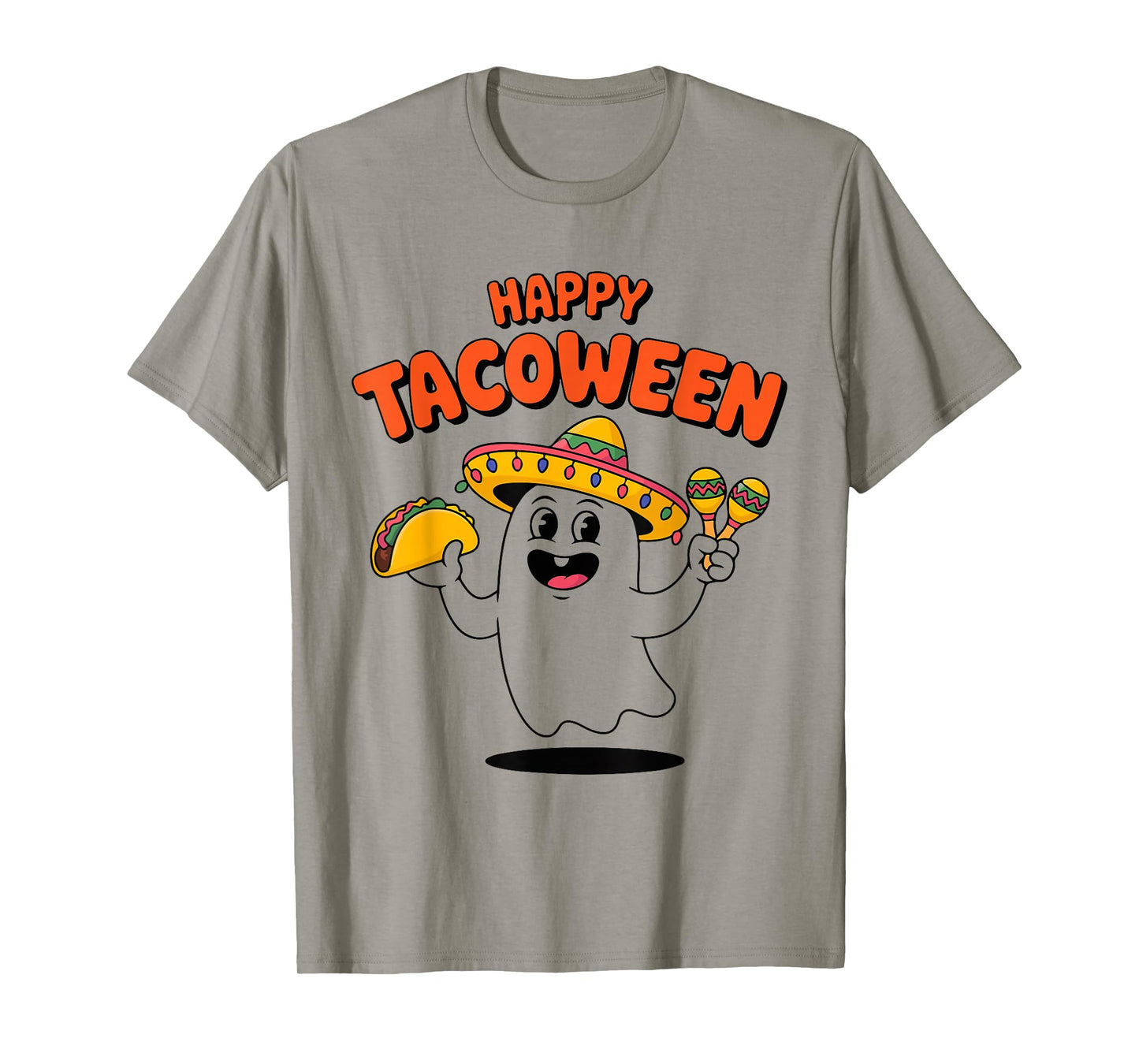 Happy Tacoween Funny Ghost Taco Halloween Costume T-Shirt