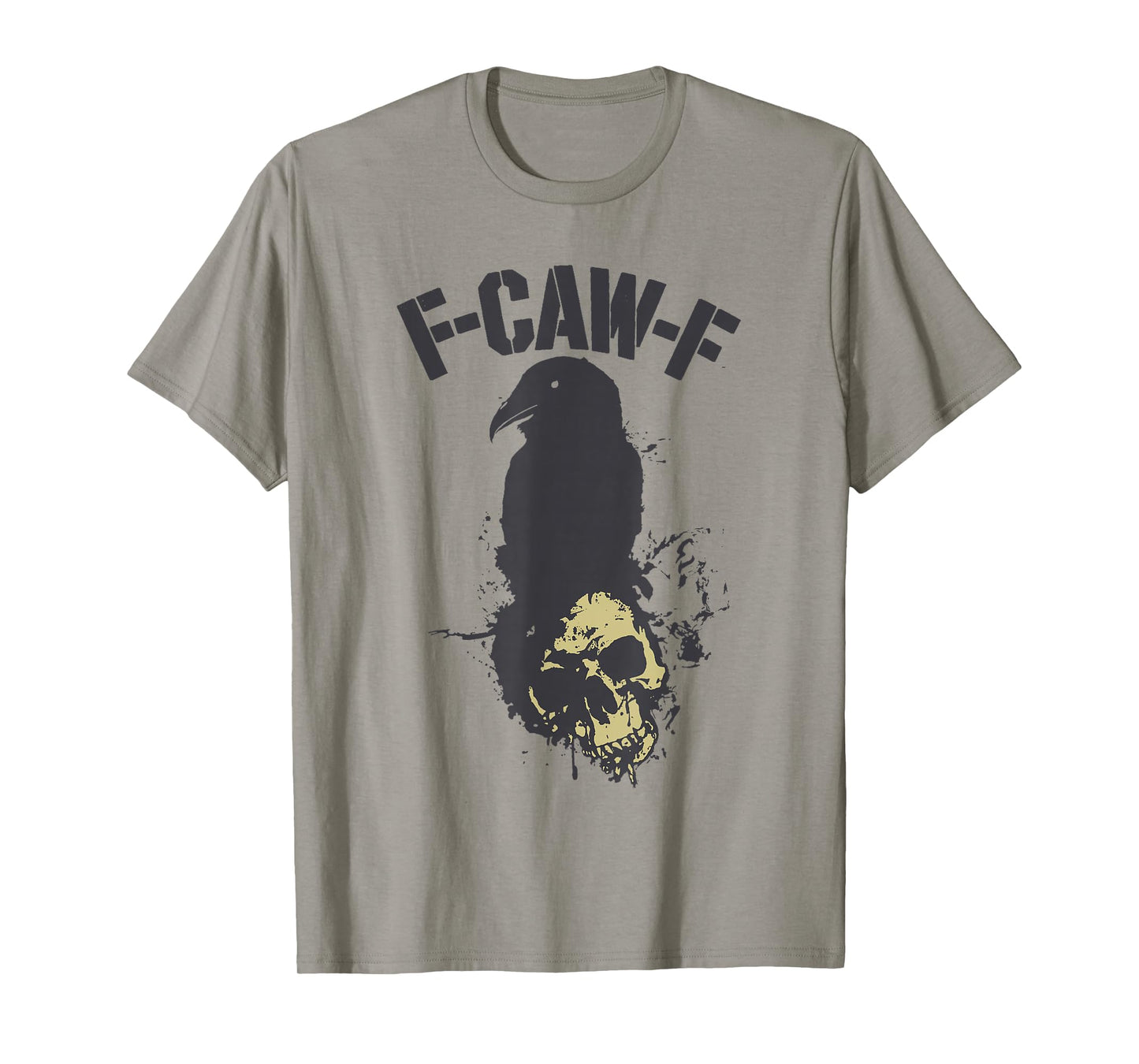 Funny F CAW F Crow Black Bird Skeleton Quote Rooster Meme T-Shirt