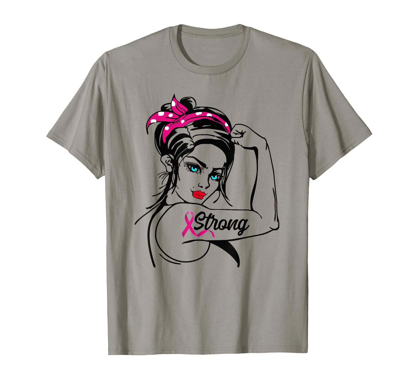 Strong Rosie The Riveter Breast Cancer Awareness T-Shirt