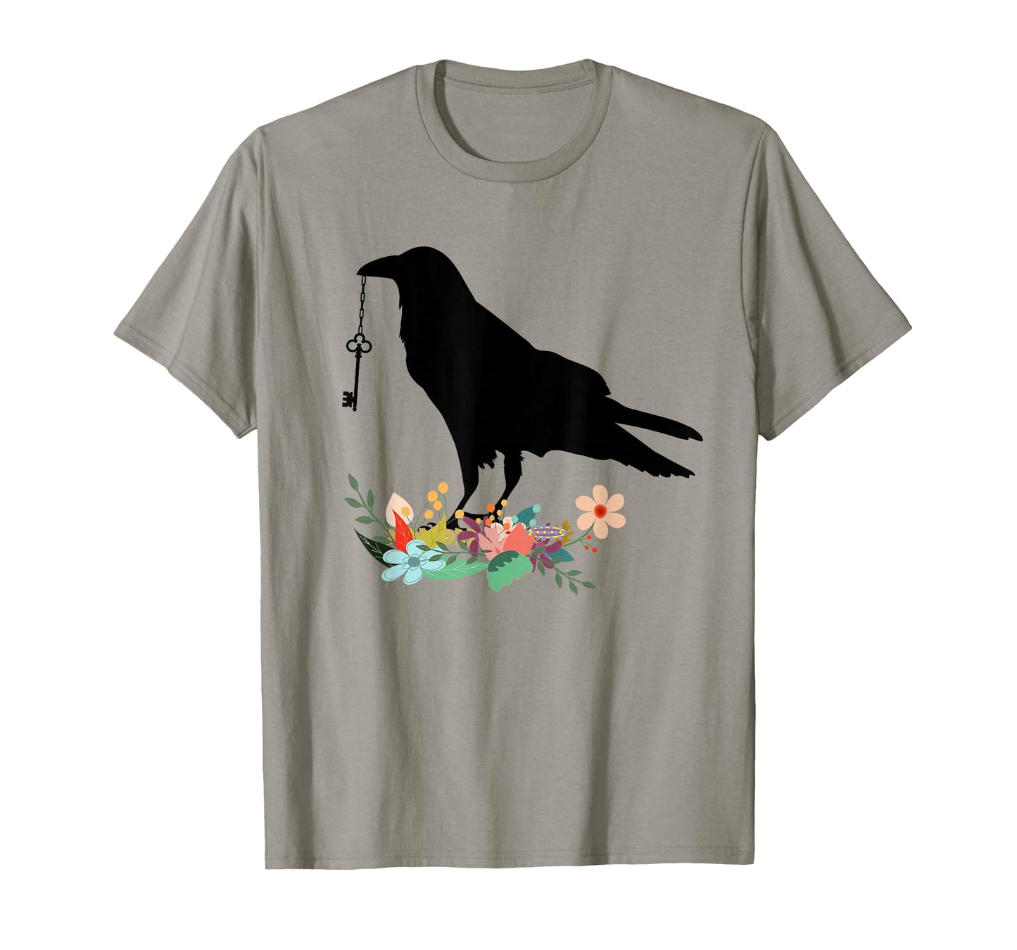 Blackbird With Key T-Shirt Crow Tee Shirt T-Shirt