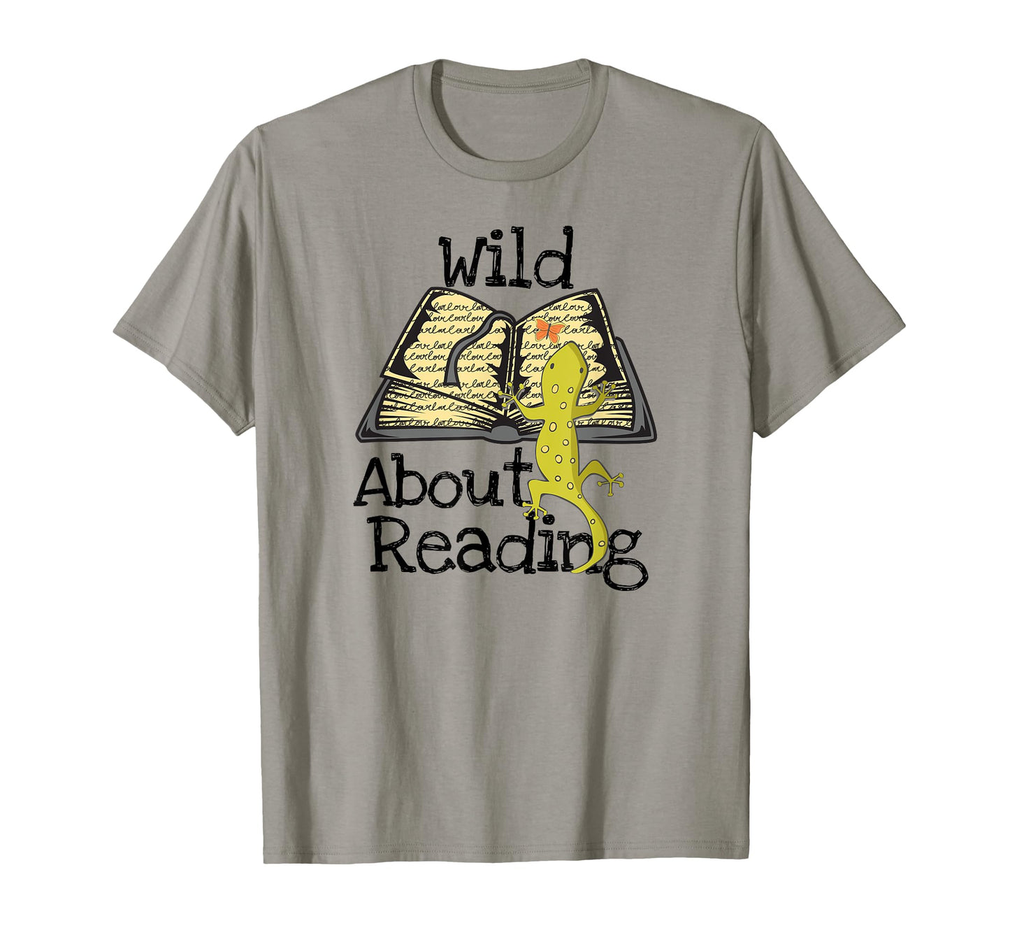 Wild About Reading Gecko Book T-Shirt Gift for Teachers Men Women Girls Kids T-Shirt
