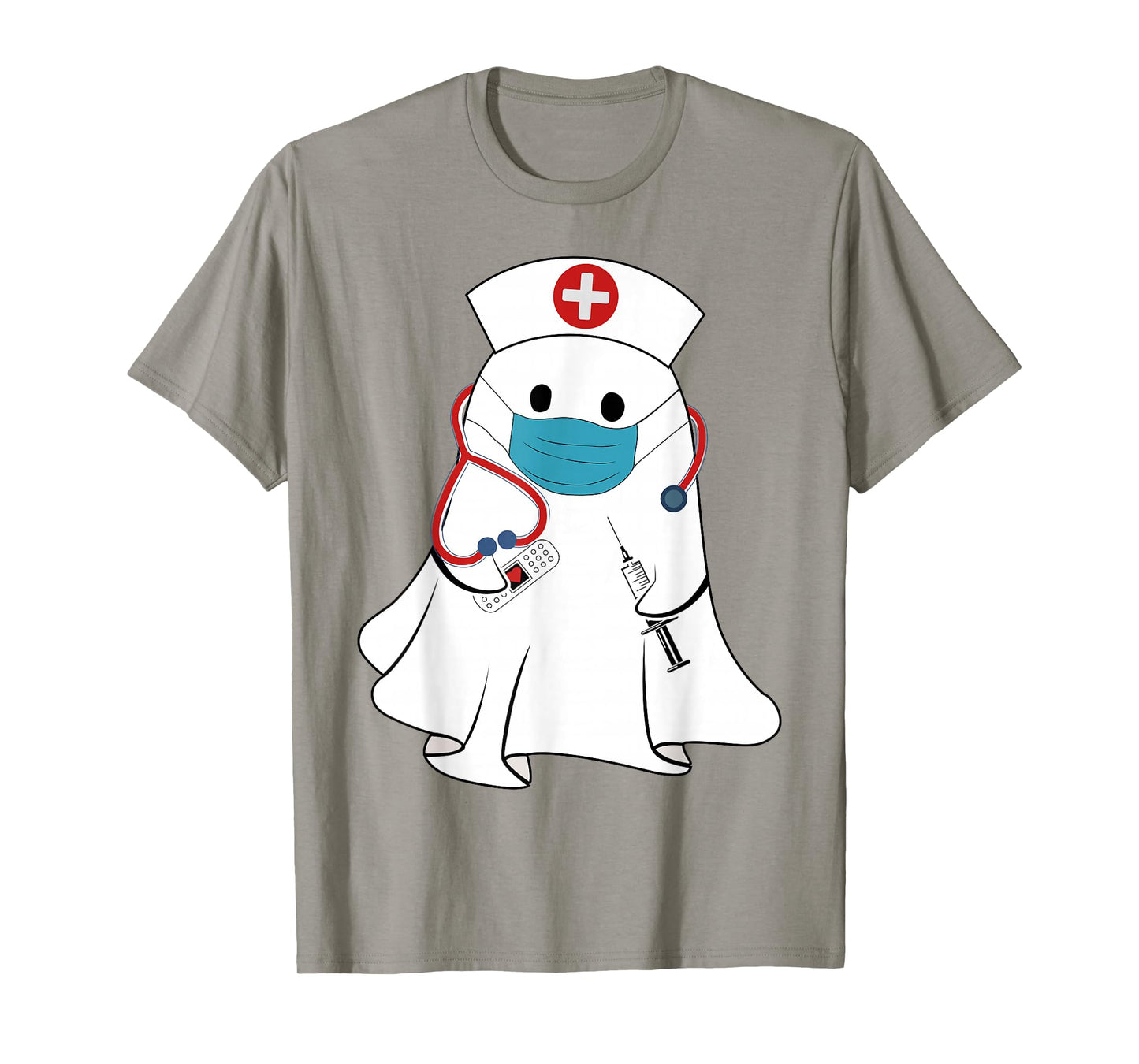 Nurse Boo Ghost Halloween Costume Funny Girls Women Nursing T-Shirt