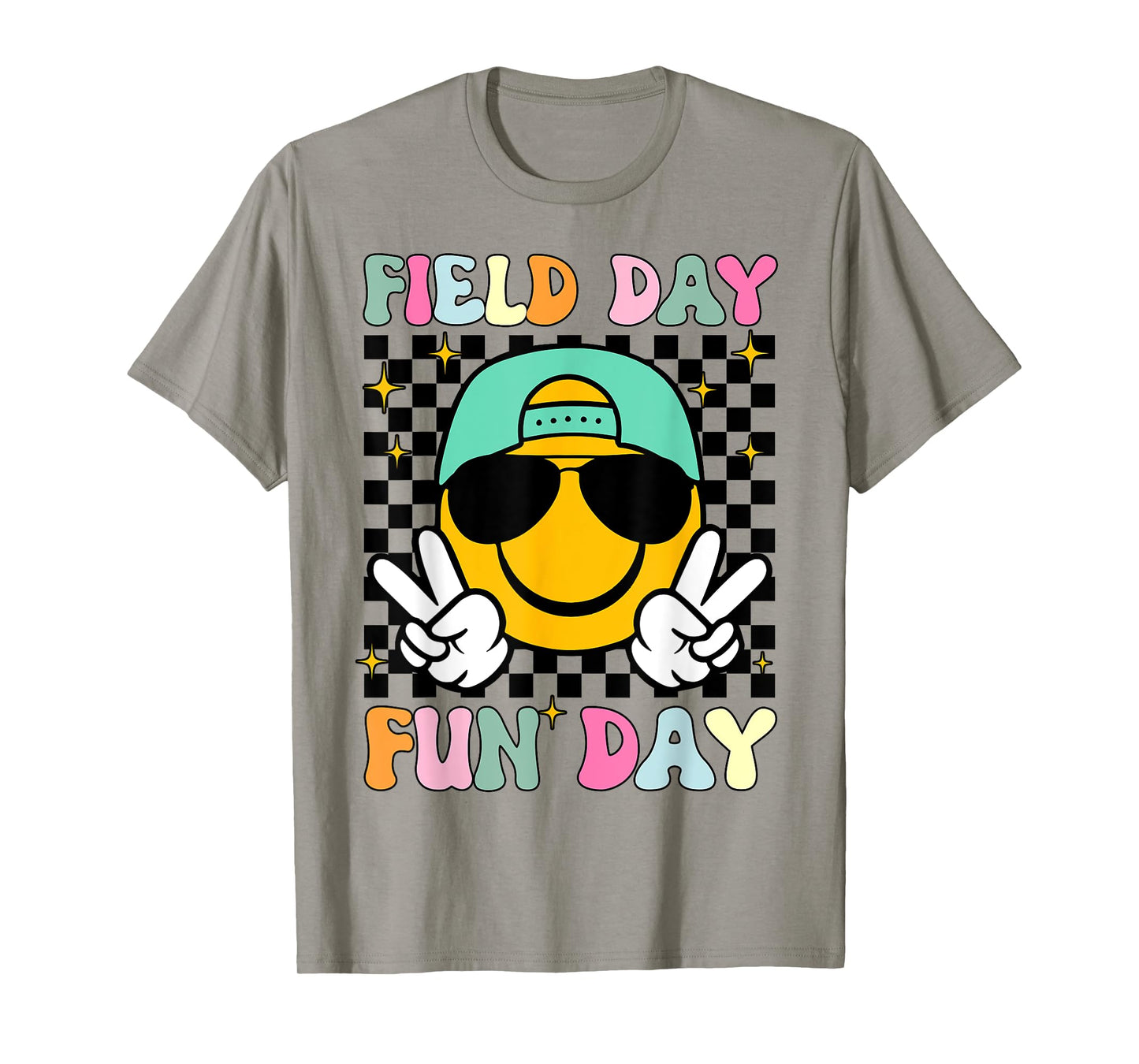 Field Day Fun Day Smile Face Teacher Kids Field Day 2025 T-Shirt