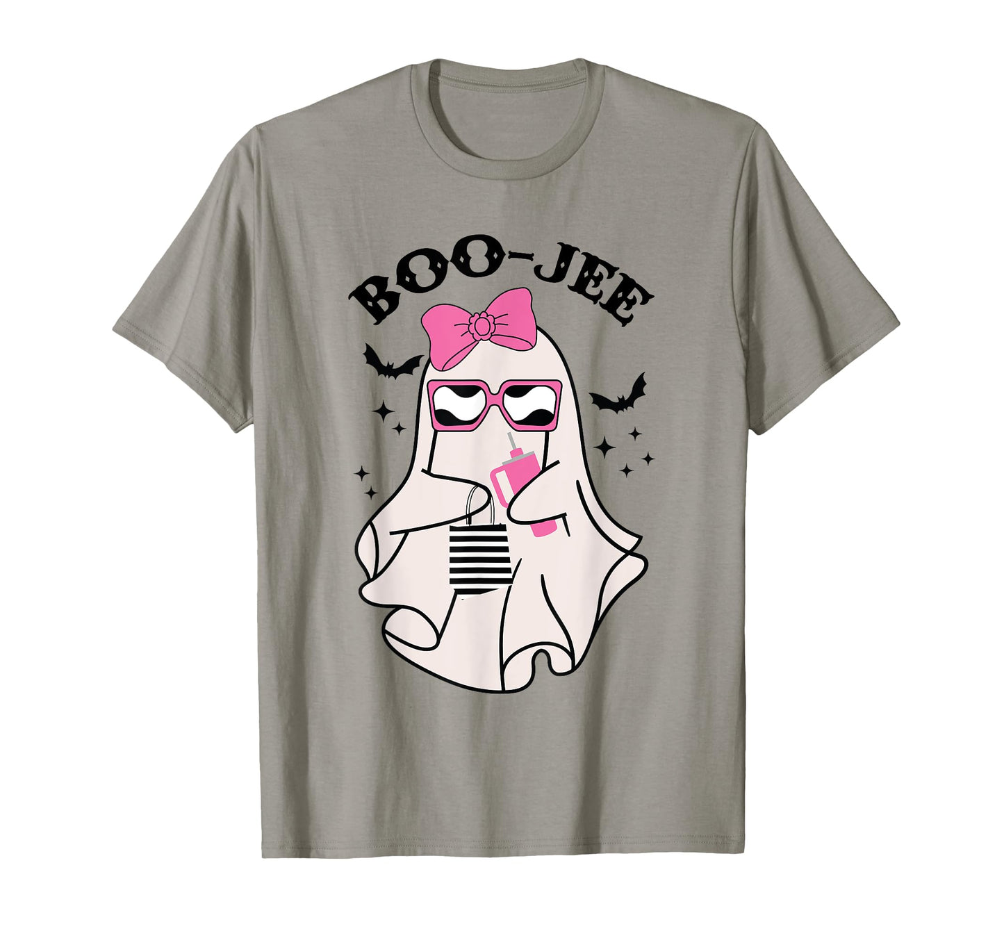 Boo-Jee Funny Halloween Cute Pink ghost Spooky season T-Shirt