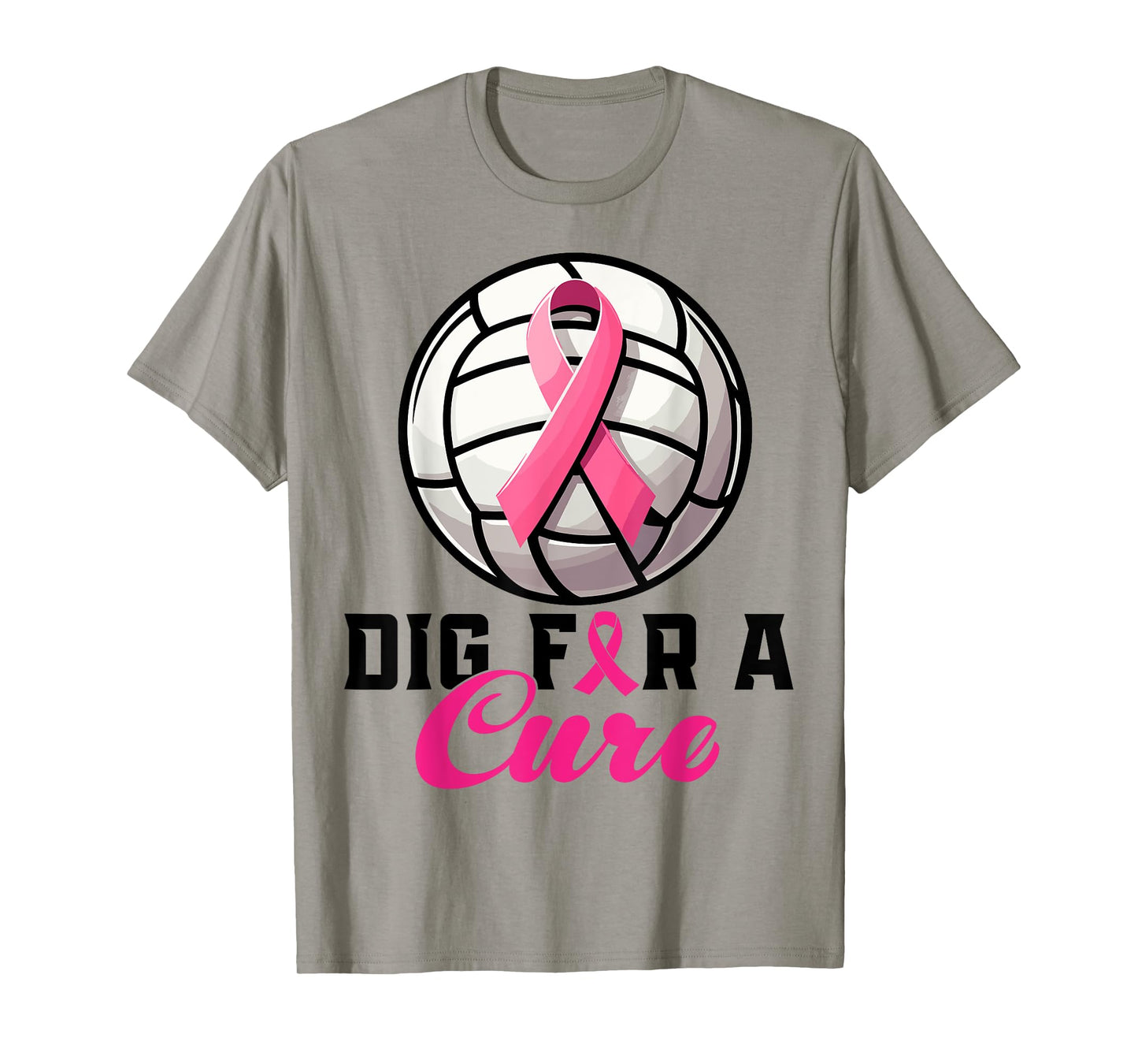 Dig For A Cure Breast Cancer Awareness Volleyball Pink T-Shirt