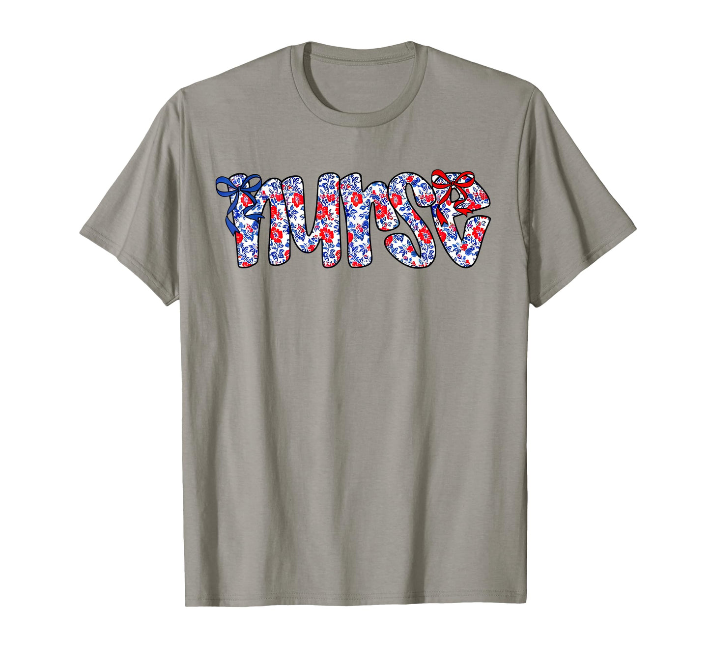 Floral Coquette Nurse America Patriotic 4th Of July Nursing T-Shirt