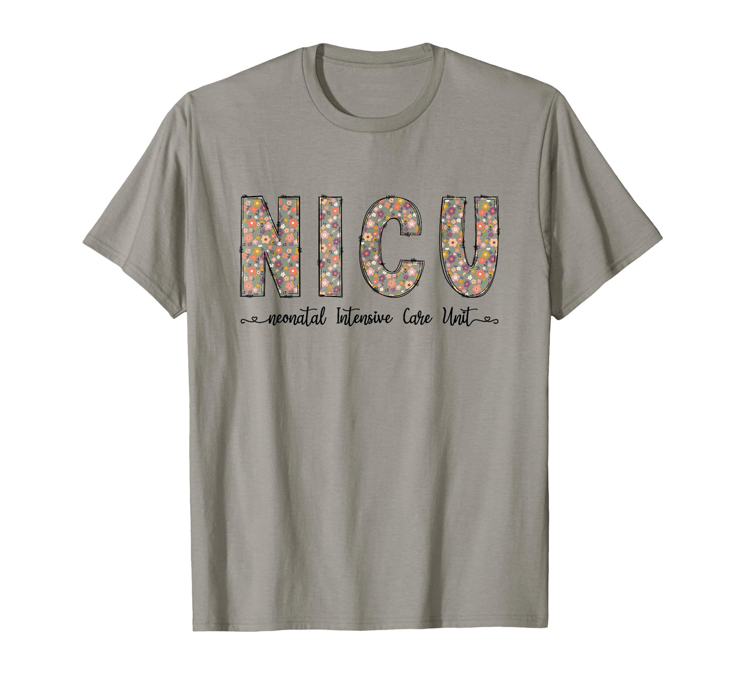 NICU Nurse Floral Neonatal Intensive Care Unit T-Shirt