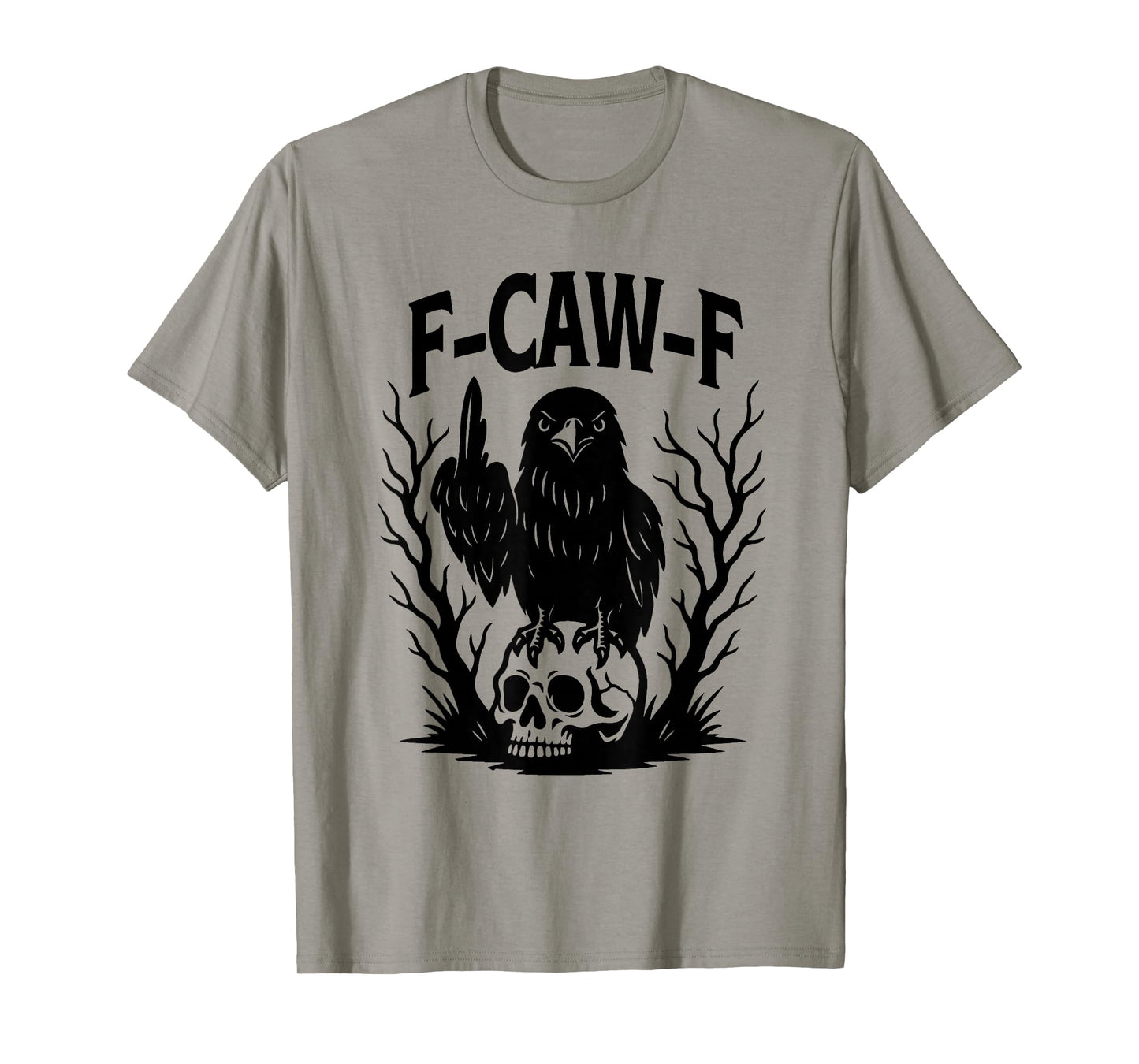 Black-F-Caw-F-Funny-Bird T-Shirt