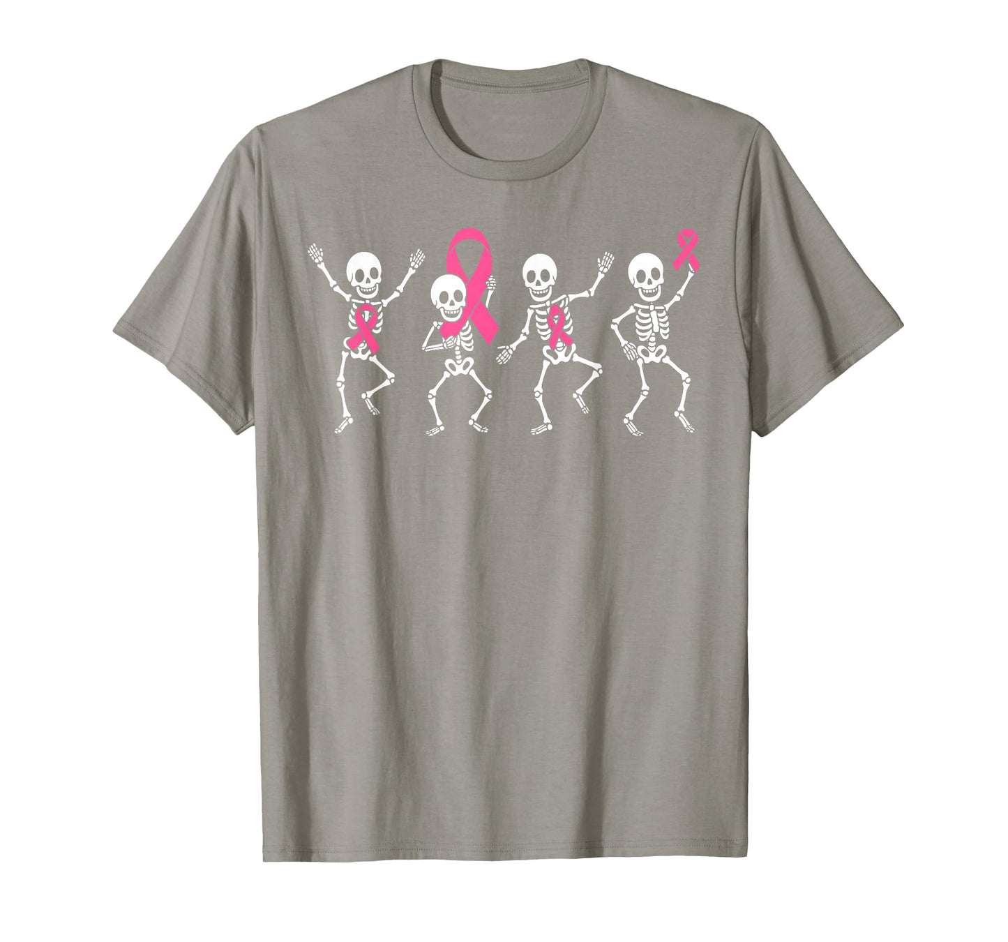 Pink Ribbon Breast Cancer Awareness Skeleton Boys Men Kids T-Shirt