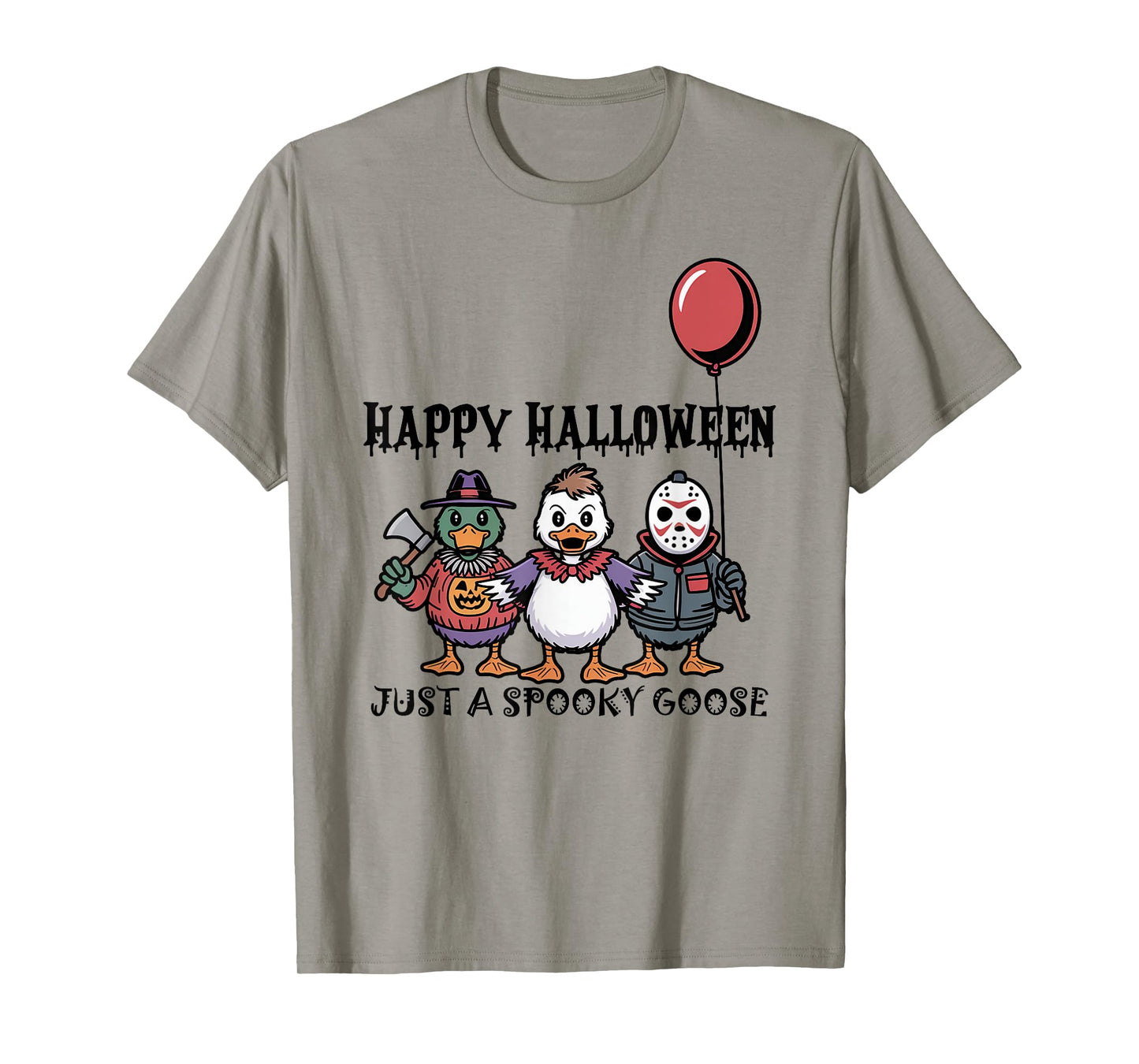Just A Spooky Goose Halloween Ghost Witch Horror Movies T-Shirt