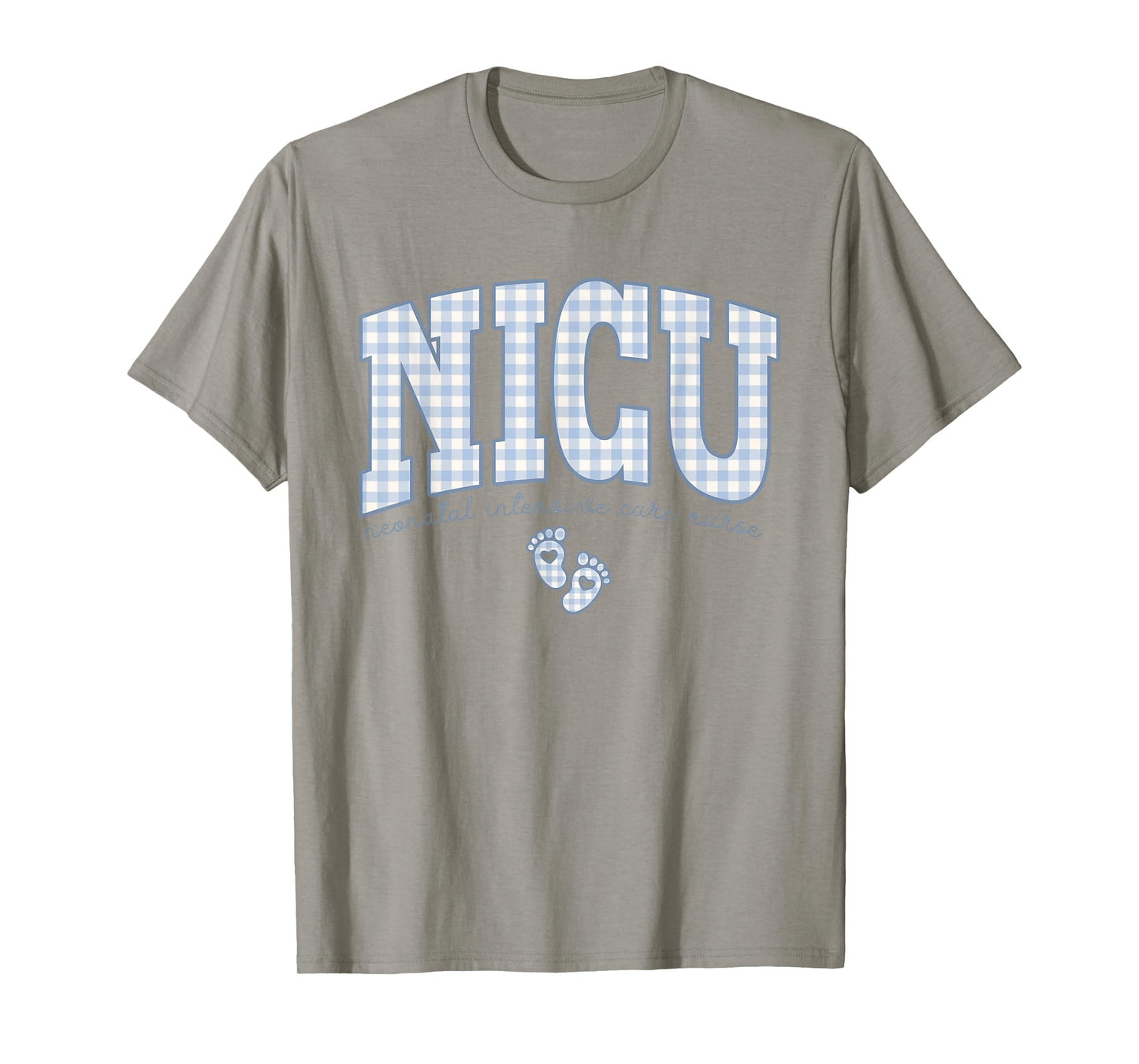 Women NICU Neonatal Intensive Care Nurse NICU Nurse Gingham T-Shirt