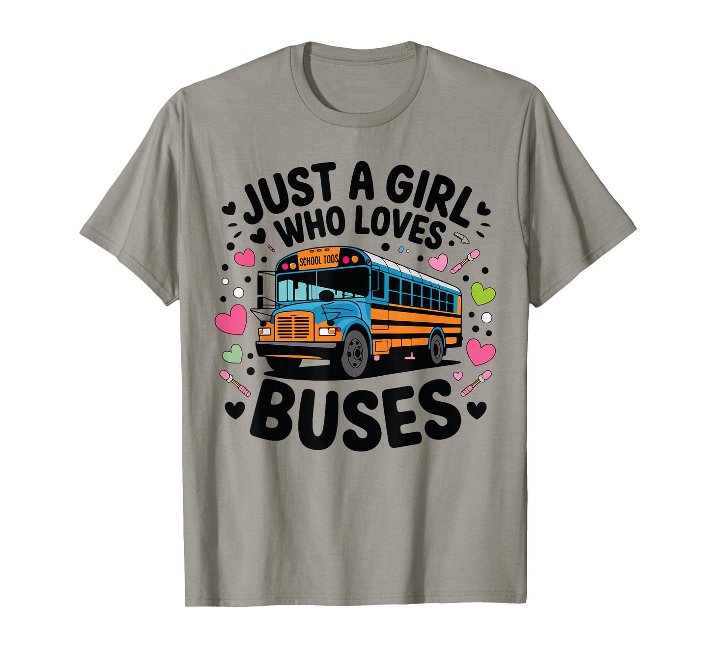 Just A Girl Who Loves Buses Kids School Bus Costume Toddler T-Shirt