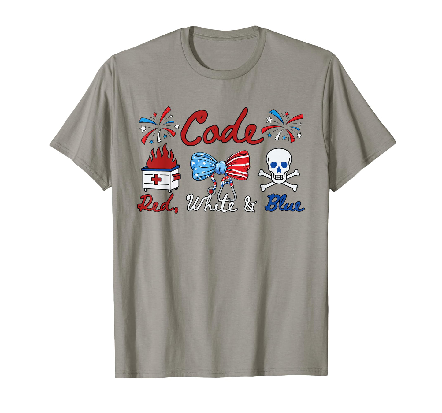 Women Code Red White Blue 4th of July Registered Nurse T-Shirt