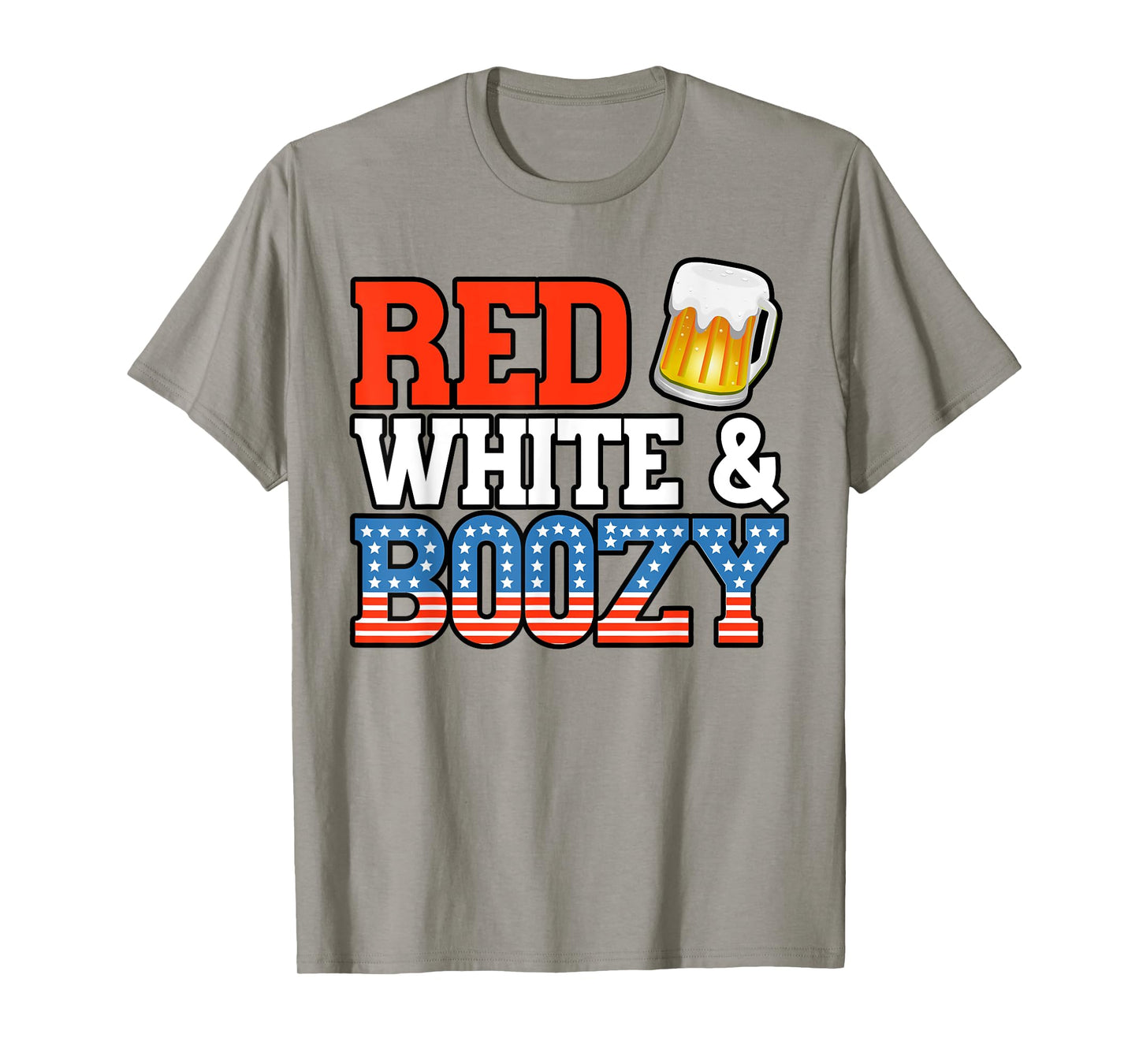 Red White and Boozy Funny 4th of July Drinking Crew Party T-Shirt