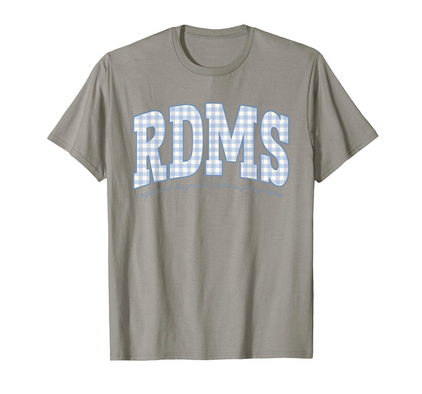 Sonographer RDMS Blue Gingham Ultrasound Tech Sono Tech T-Shirt