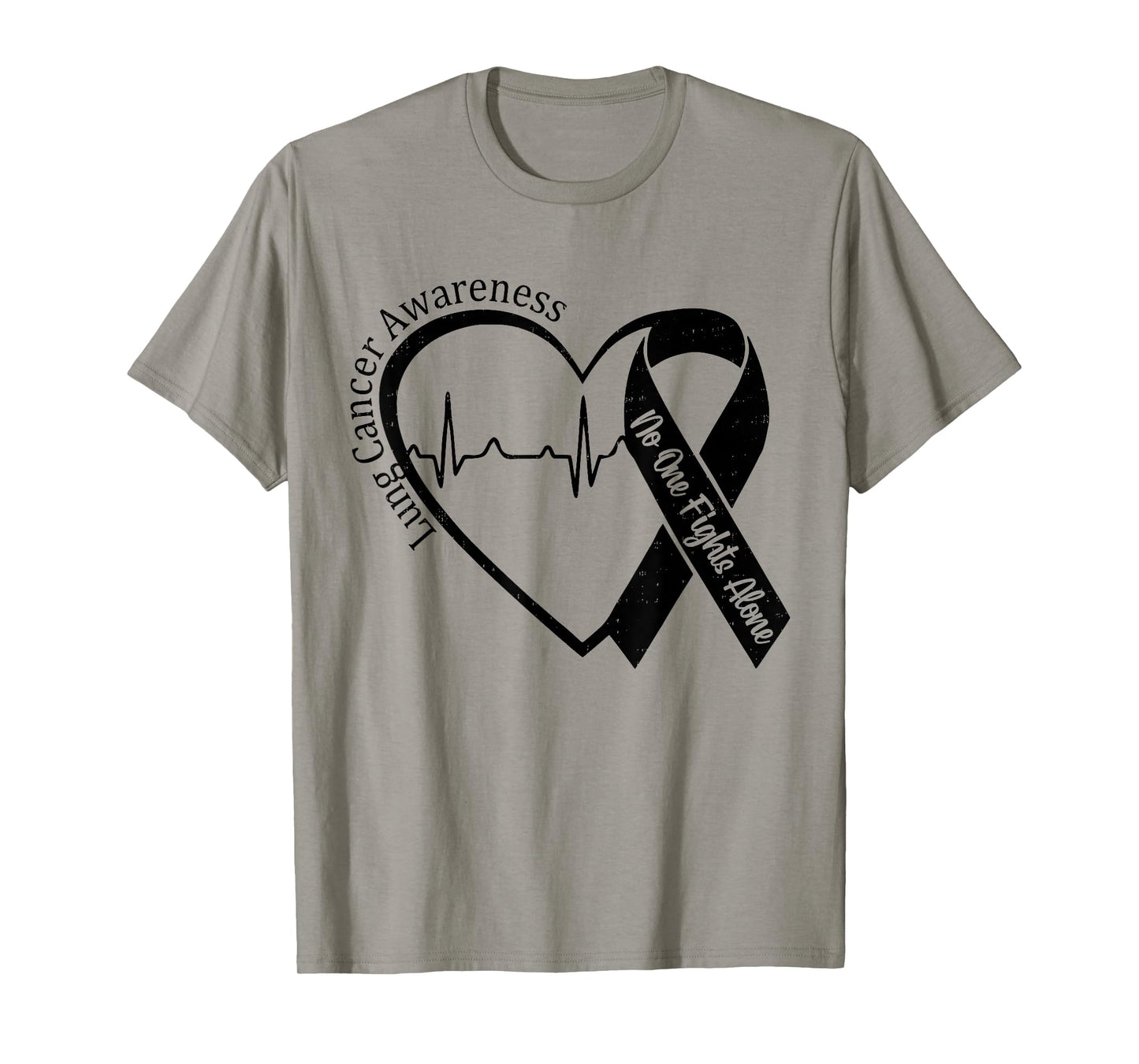 Lung Cancer Awareness Heart White Ribbon Support Men Women T-Shirt
