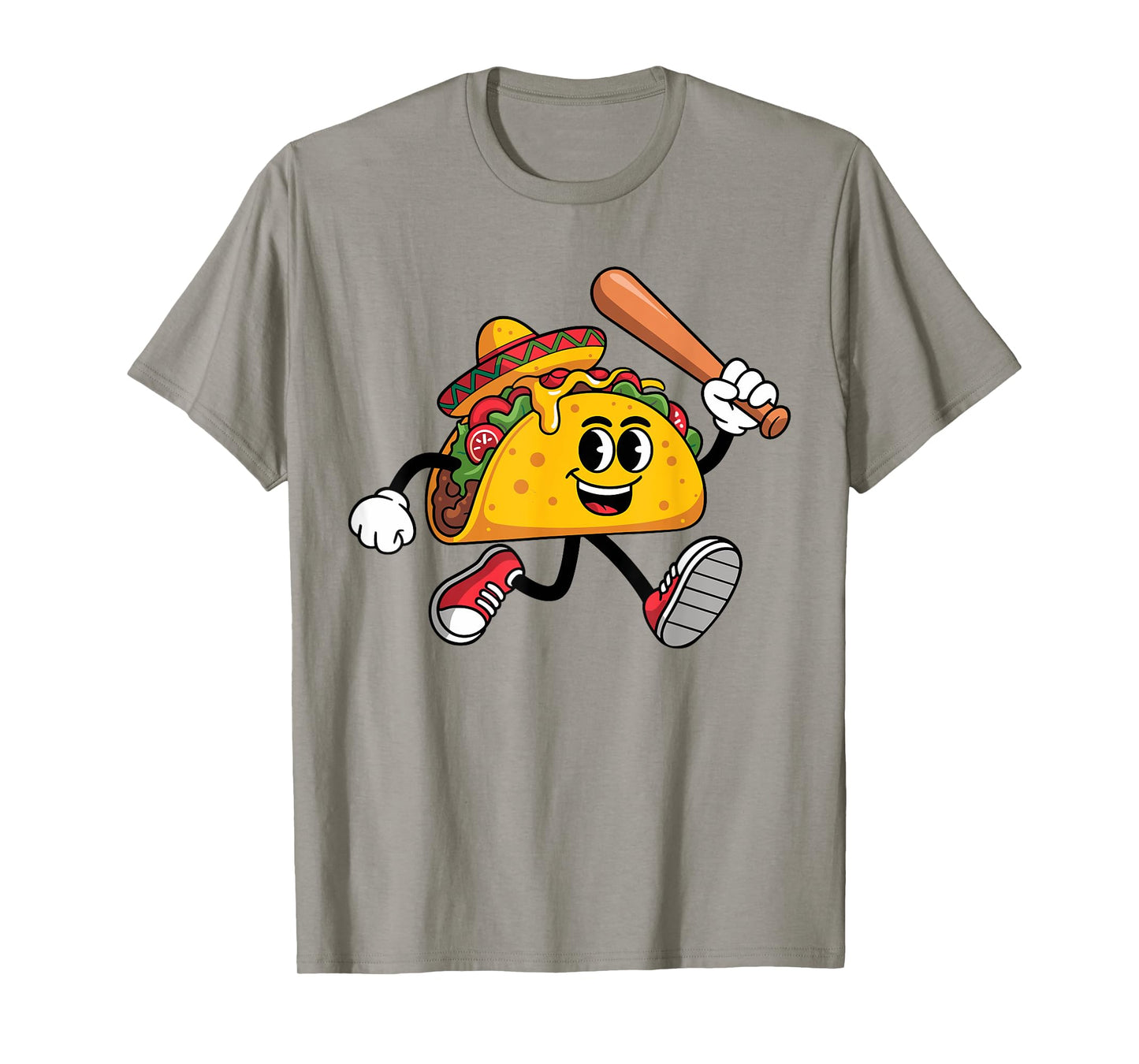 Funny Taco Playing Baseball Mexican Food Lover Cinco De Mayo T-Shirt