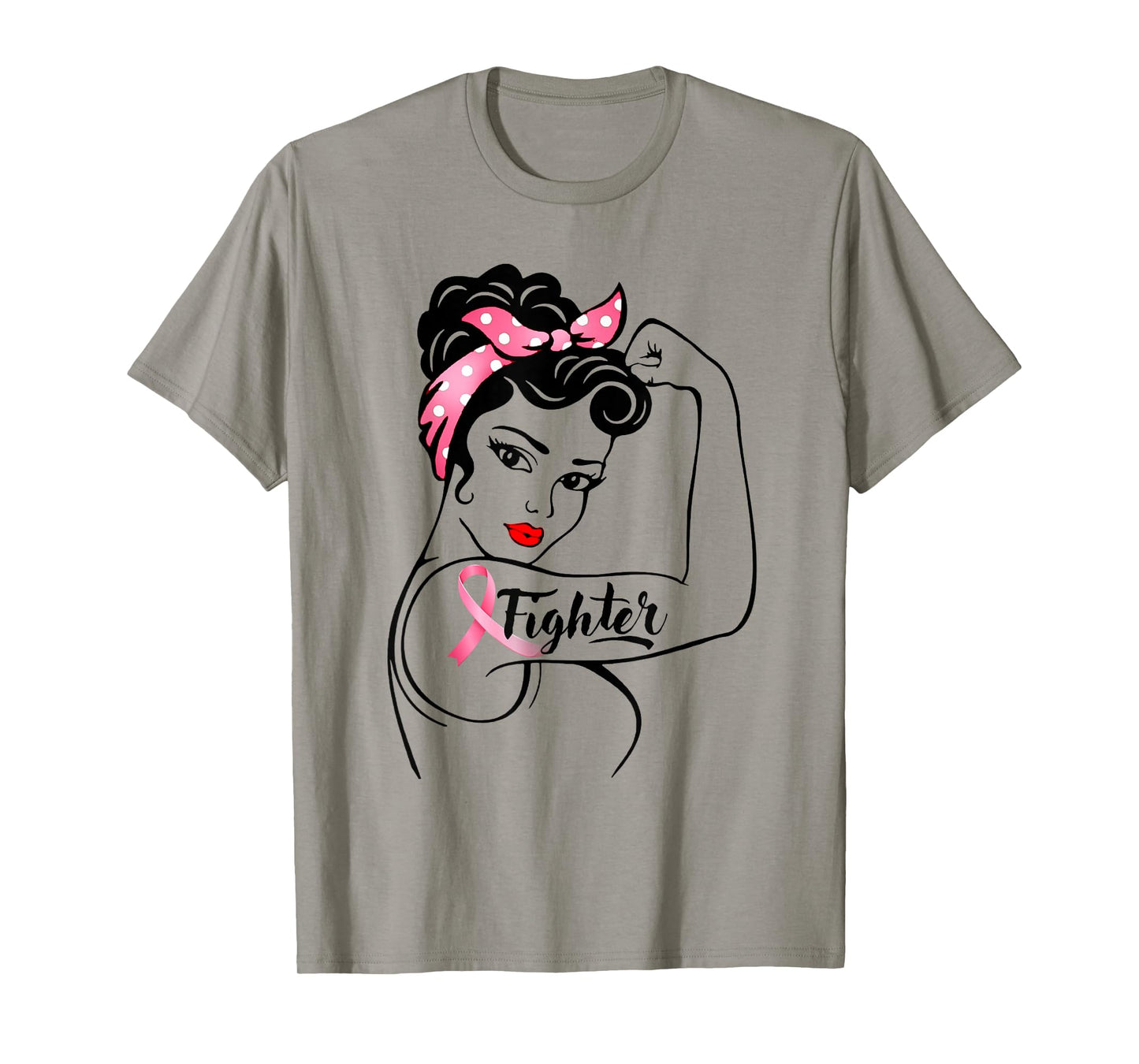 Fighter Rosie The Riveter Breast Cancer Awareness Funny Gift T-Shirt