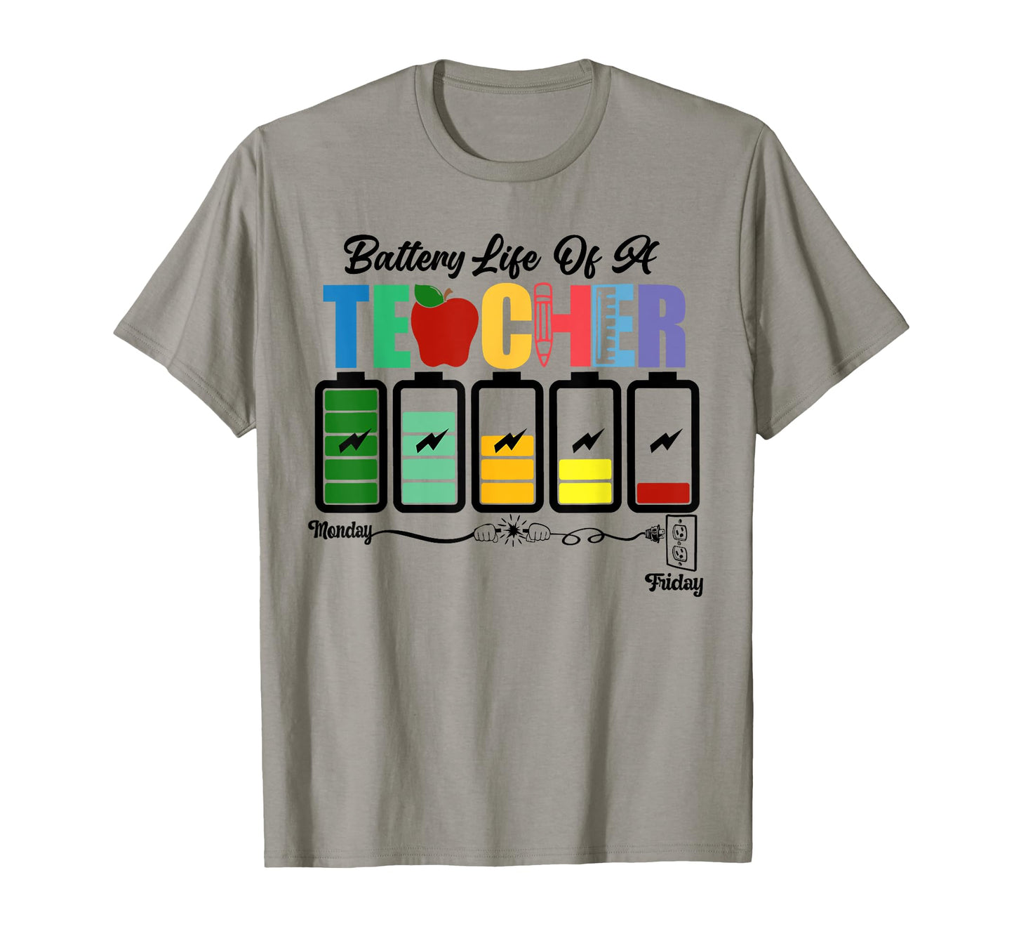 Battery Life of a Teacher Funny School Classroom T-Shirt for Men Women