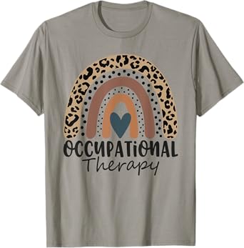 Occupational Therapy -OT Therapist OT Month Leopard Rainbow T-Shirt