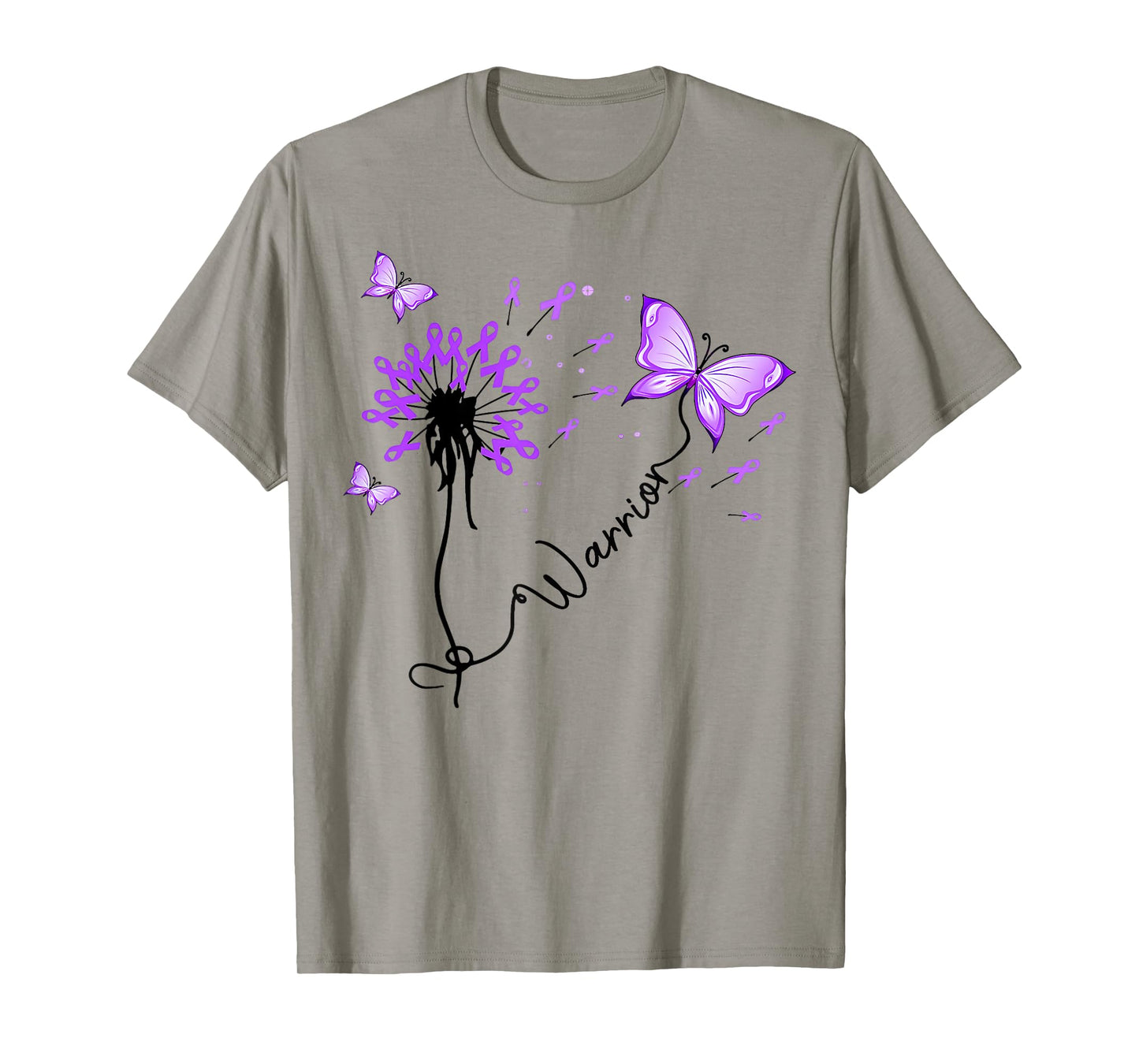 Pancreatic Cancer Warrior Pancreatic Cancer Purple Ribbon T-Shirt