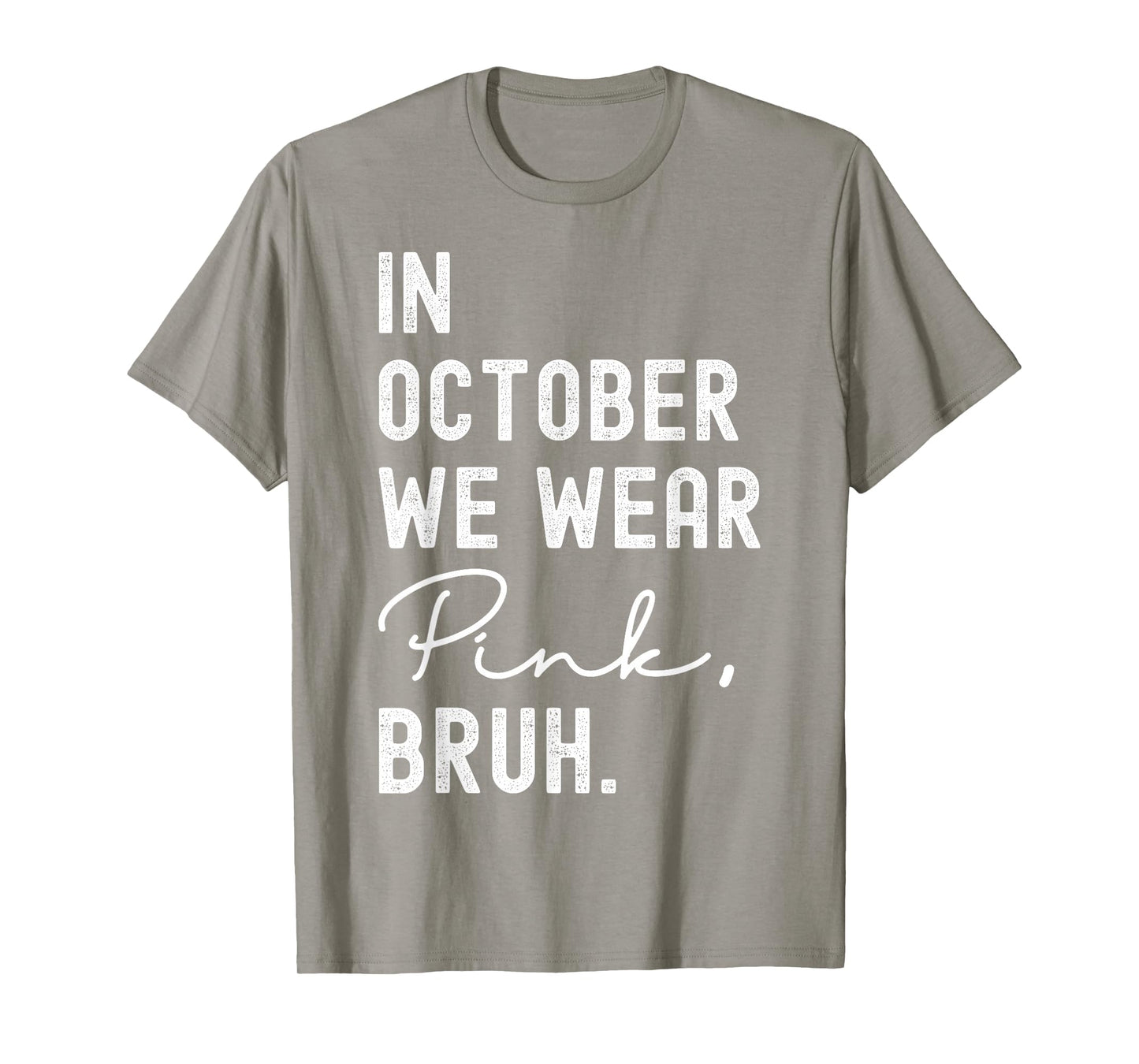 Breast Cancer Shirts for Kids Boys Bruh In October Wear Pink T-Shirt