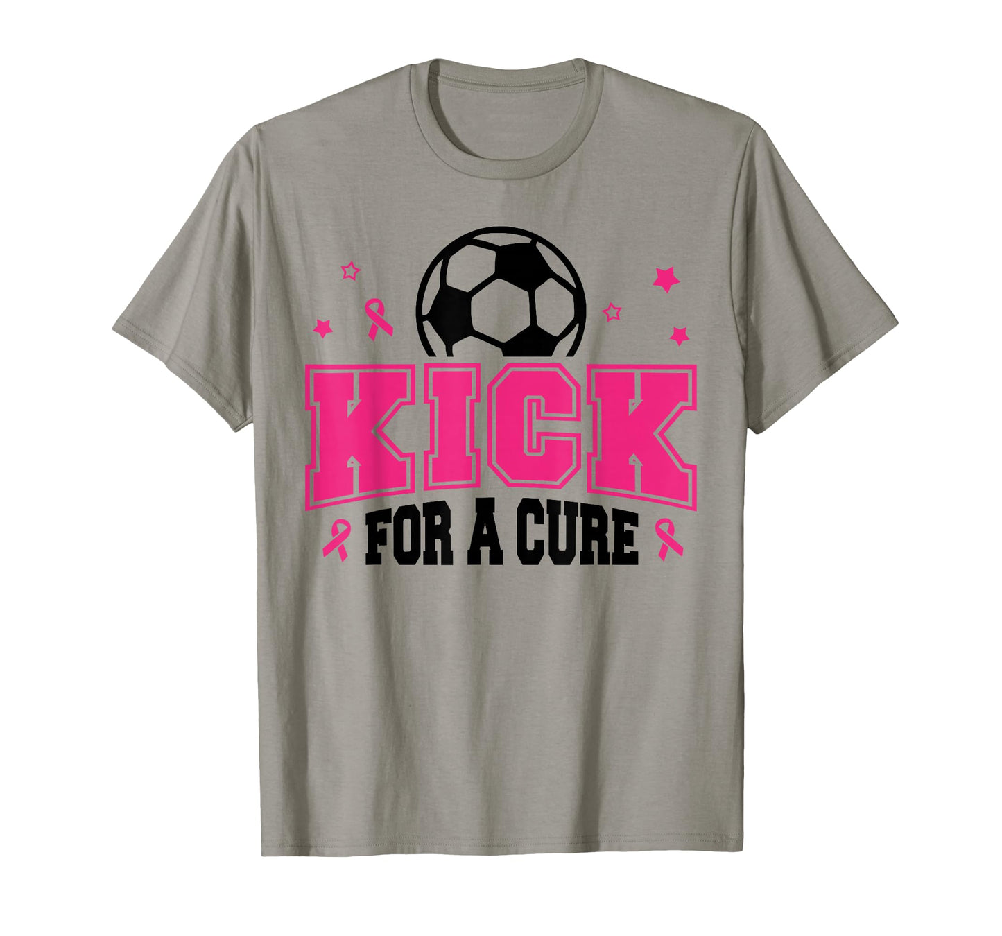 Kick for a Cure Soccer Breast Cancer Awareness Pink Ribbon T-Shirt