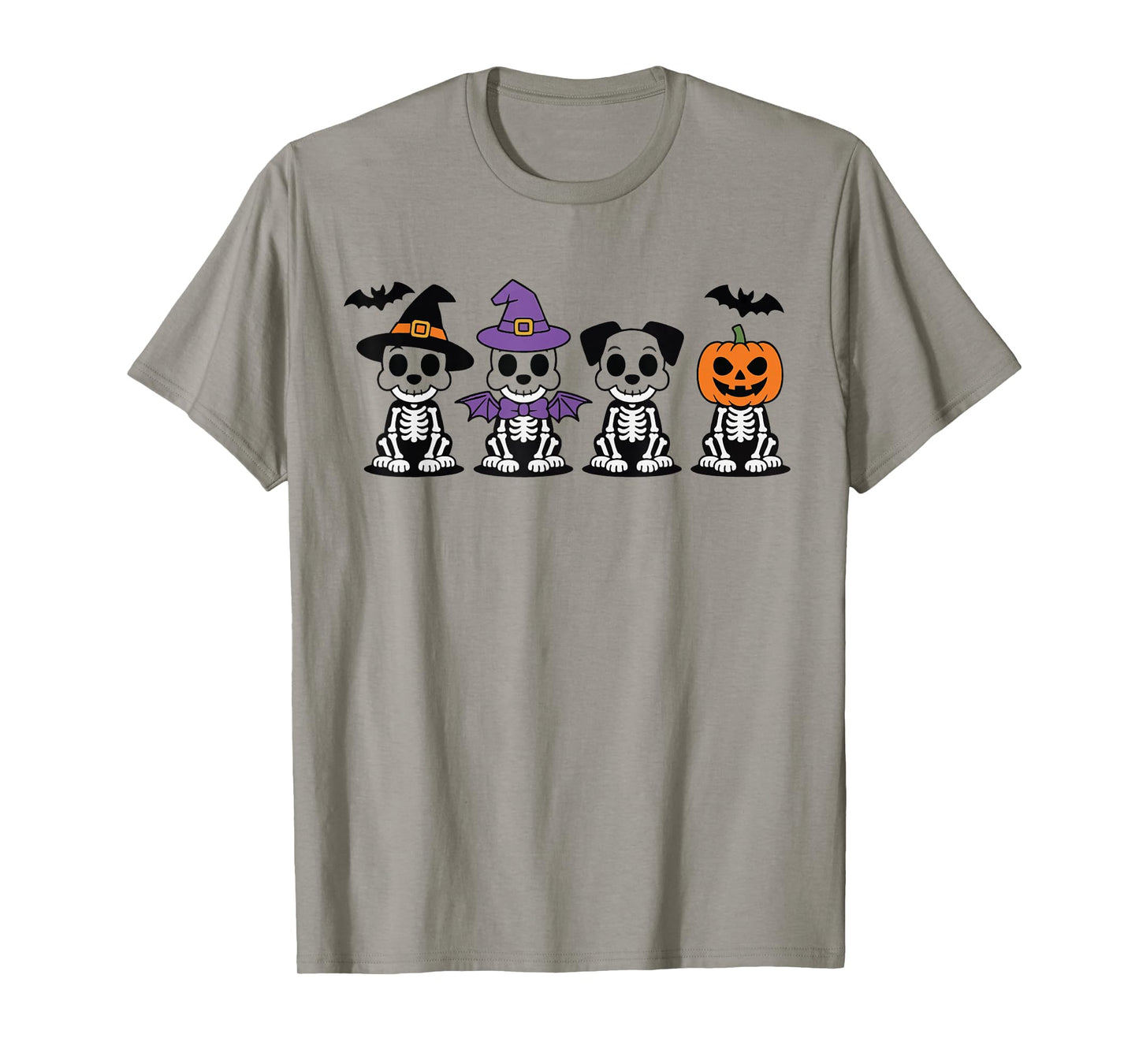 Skeleton Funny Halloween Cute Dressed Dog for Men Women Kids T-Shirt