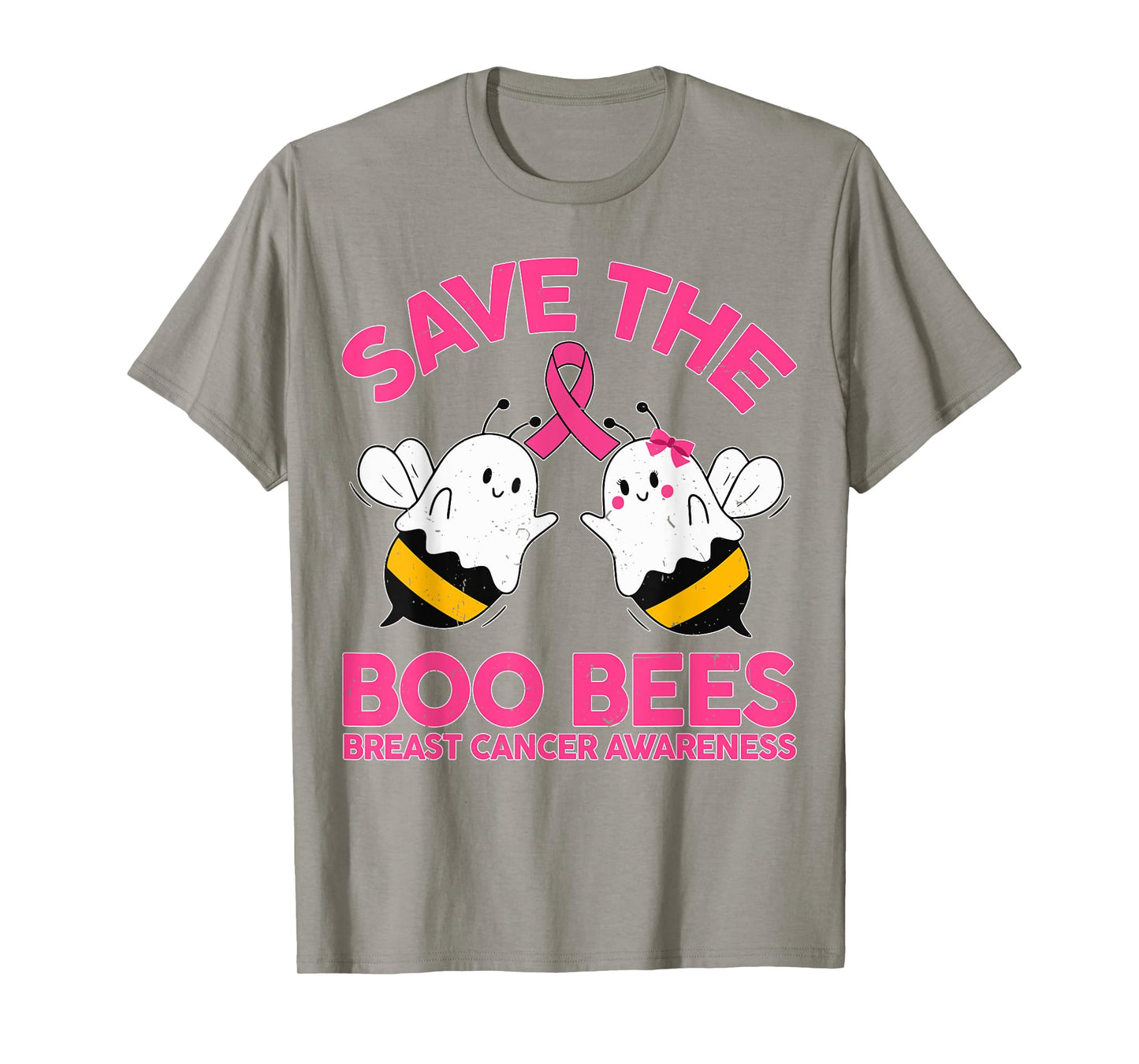 Mom Save The Boobees Breast Cancer Funny Halloween Boo Bees T-Shirt