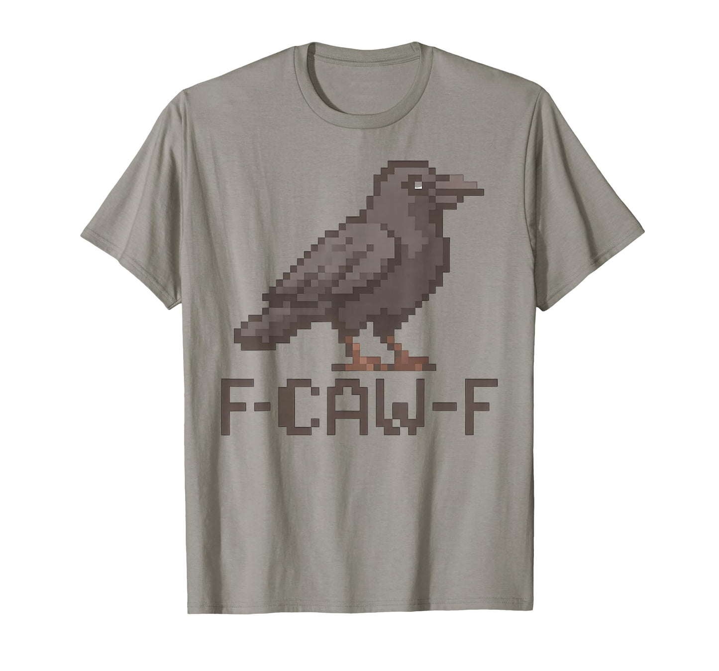 F-CAW-F Raven Pixel Art Graphic Tee Funny Meme Crow Bird T-Shirt