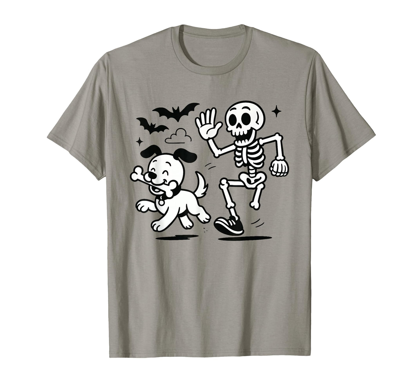 Funny Skeleton Chasing Corgi Halloween Dog Mom Pet Lover T-Shirt