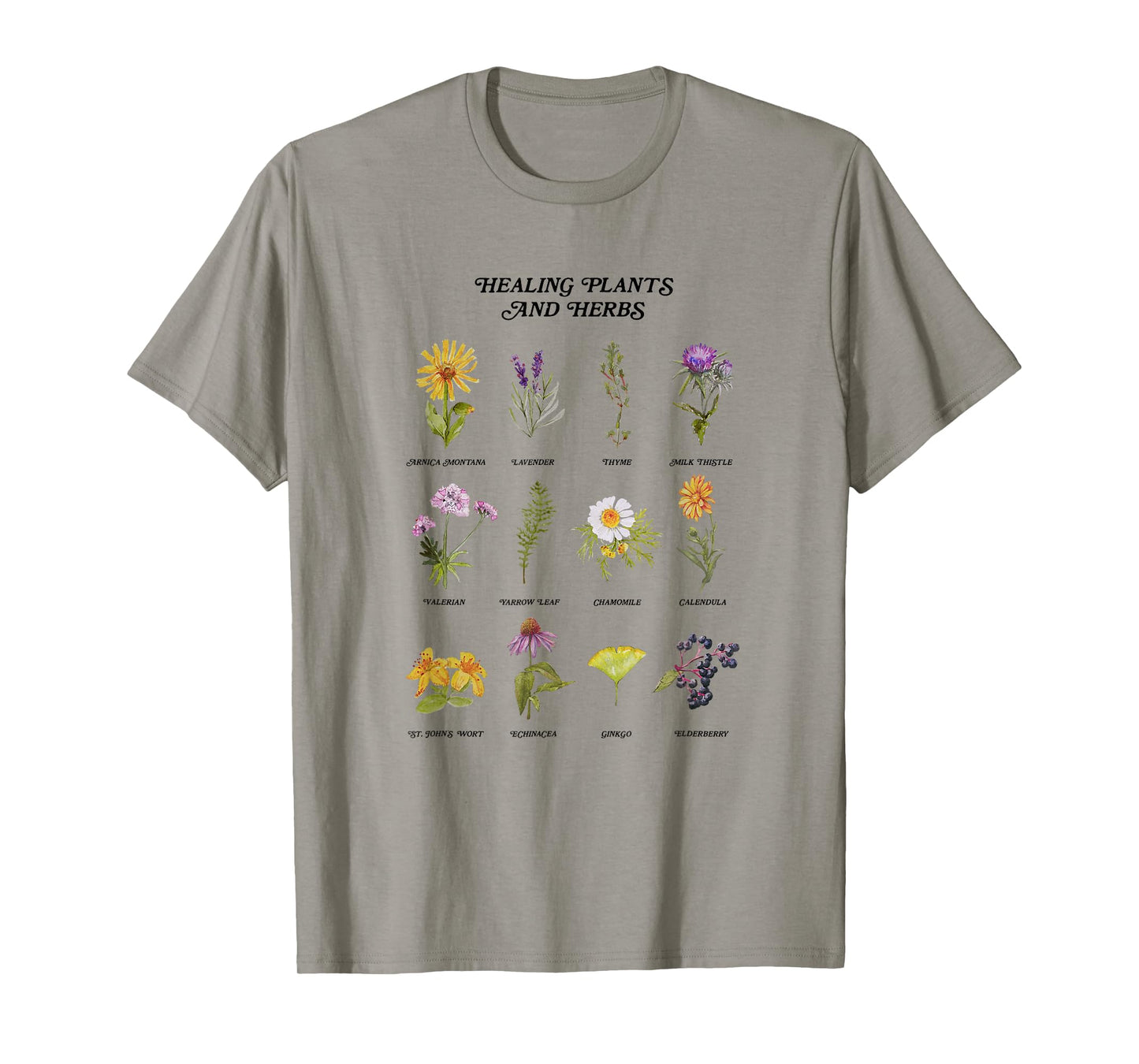 Healing Plants and Herbs Wild Flower Bohemian Garden T-Shirt