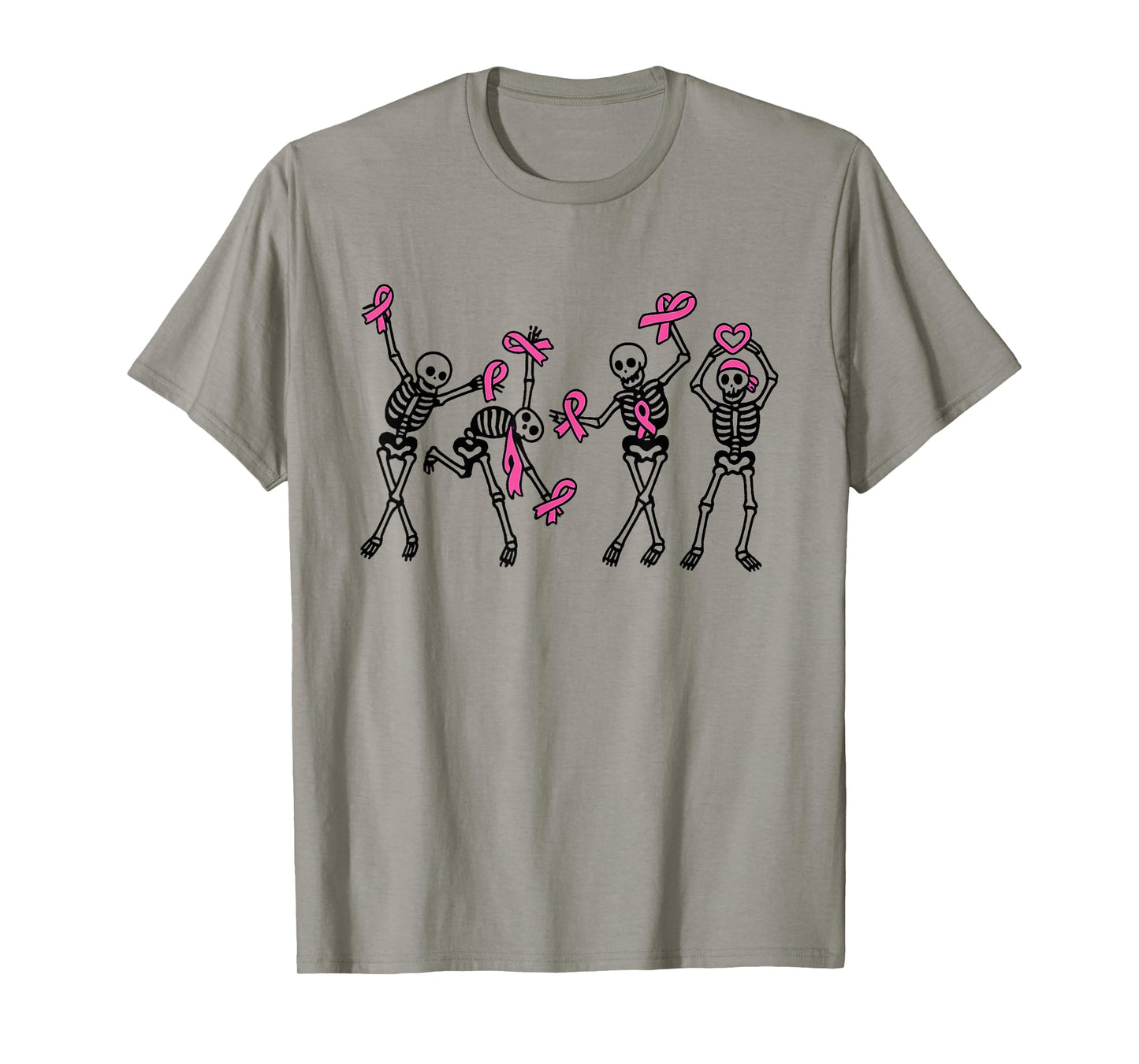 Breast Cancer Skeletons Dancing Awareness Men Women Kids T-Shirt