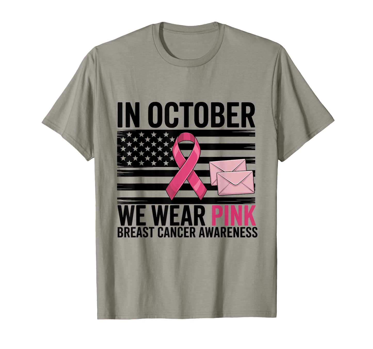 October We Wear Pink Breast Cancer Awareness Postal Worker T-Shirt