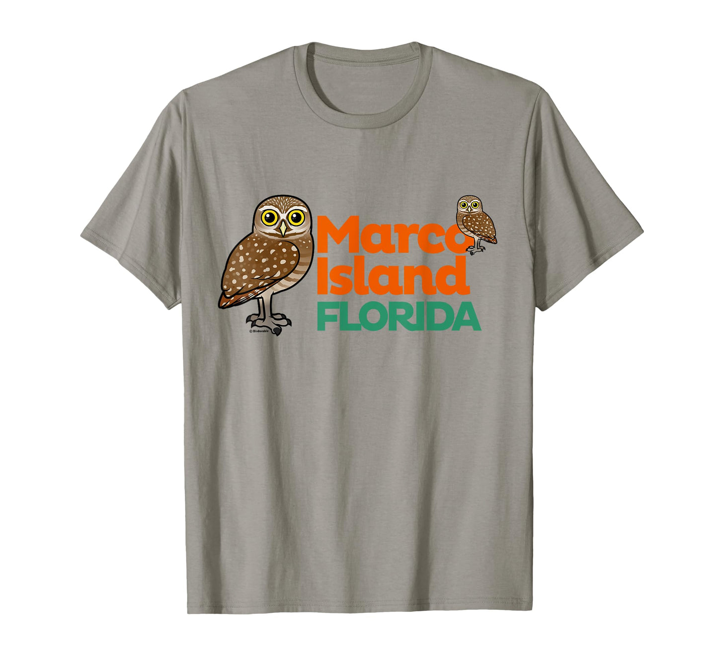 Marco Island Burrowing Owls Birdorable Cute Cartoon Birds T-Shirt