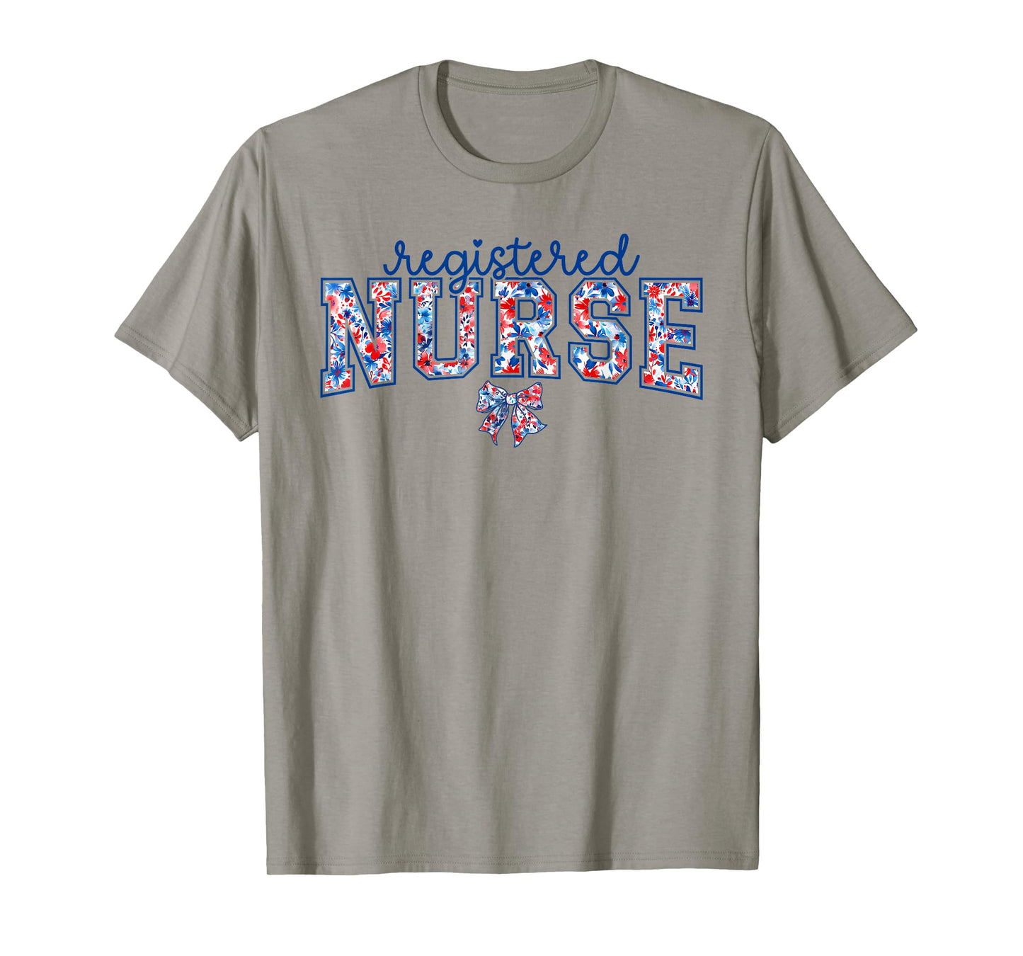 Registered Nurse Floral Coquette Patriotic Nurse 4th Of July T-Shirt