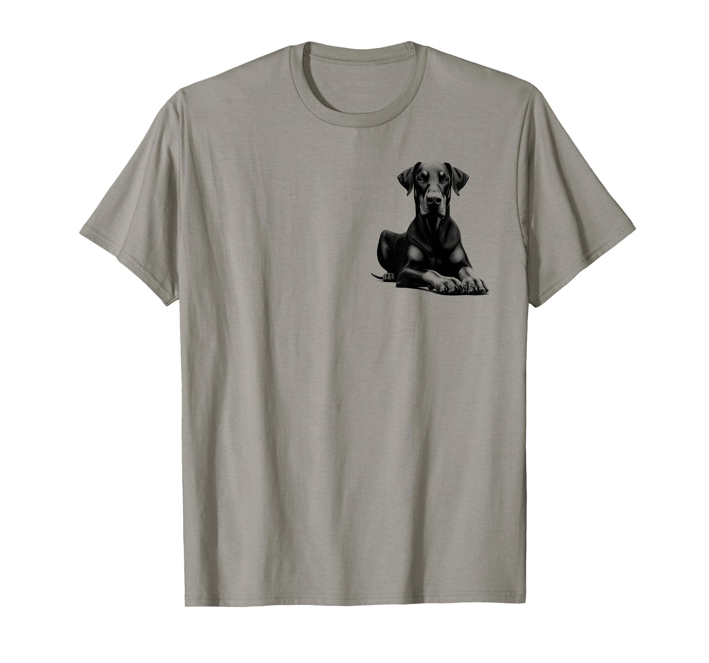 Cool Doberman with Floppy Ears - Lying Pose on Chest T-Shirt