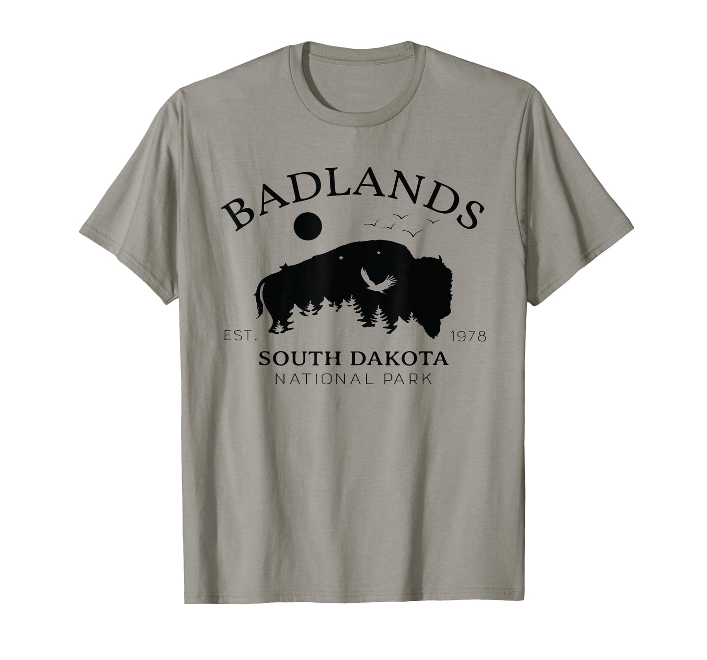 Badlands National Park South Dakota Souvenir Hiking Bison T-Shirt
