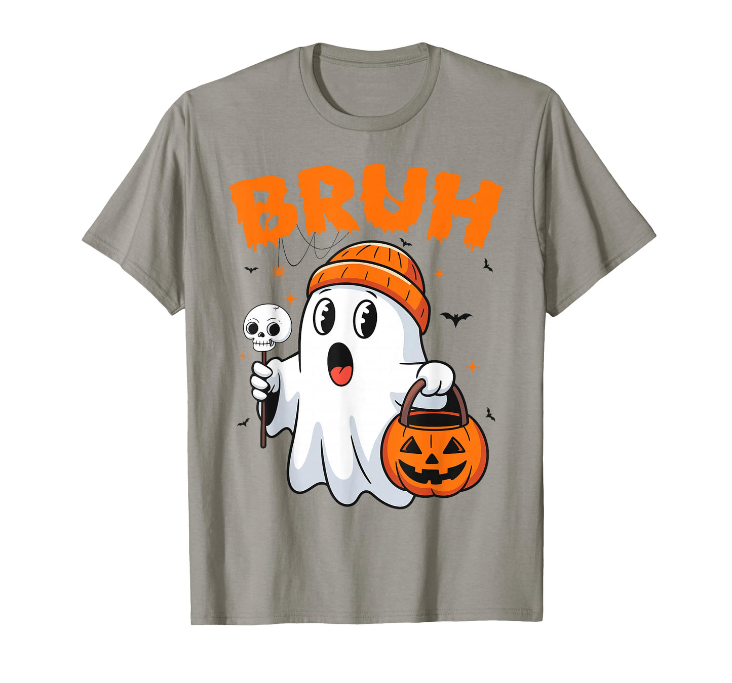 Bruh I Mean Boo Trick or Treat Funny Ghost Halloween T-Shirt