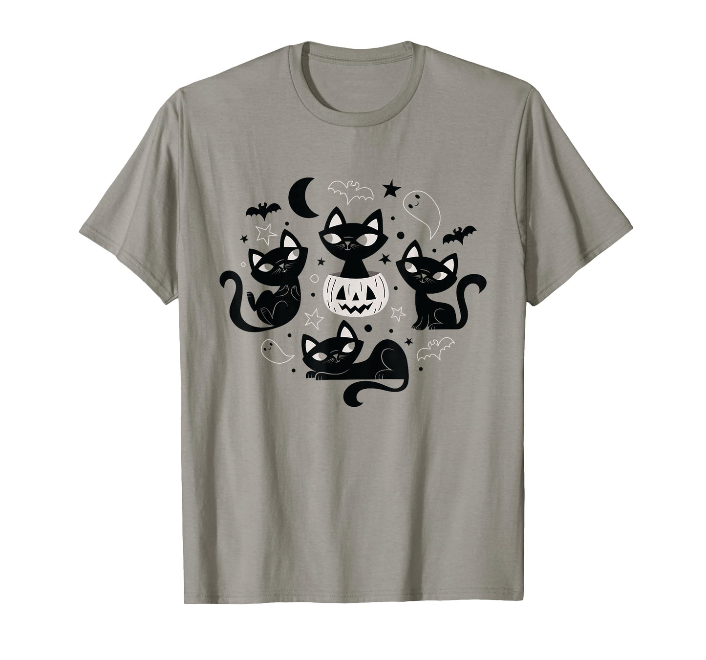 Cute Retro Black Cats Fall Halloween T-Shirt