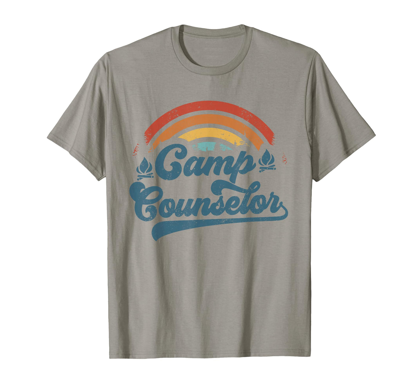 Summer Camp Counselor Staff Groovy Rainbow Camp Counselor T-Shirt